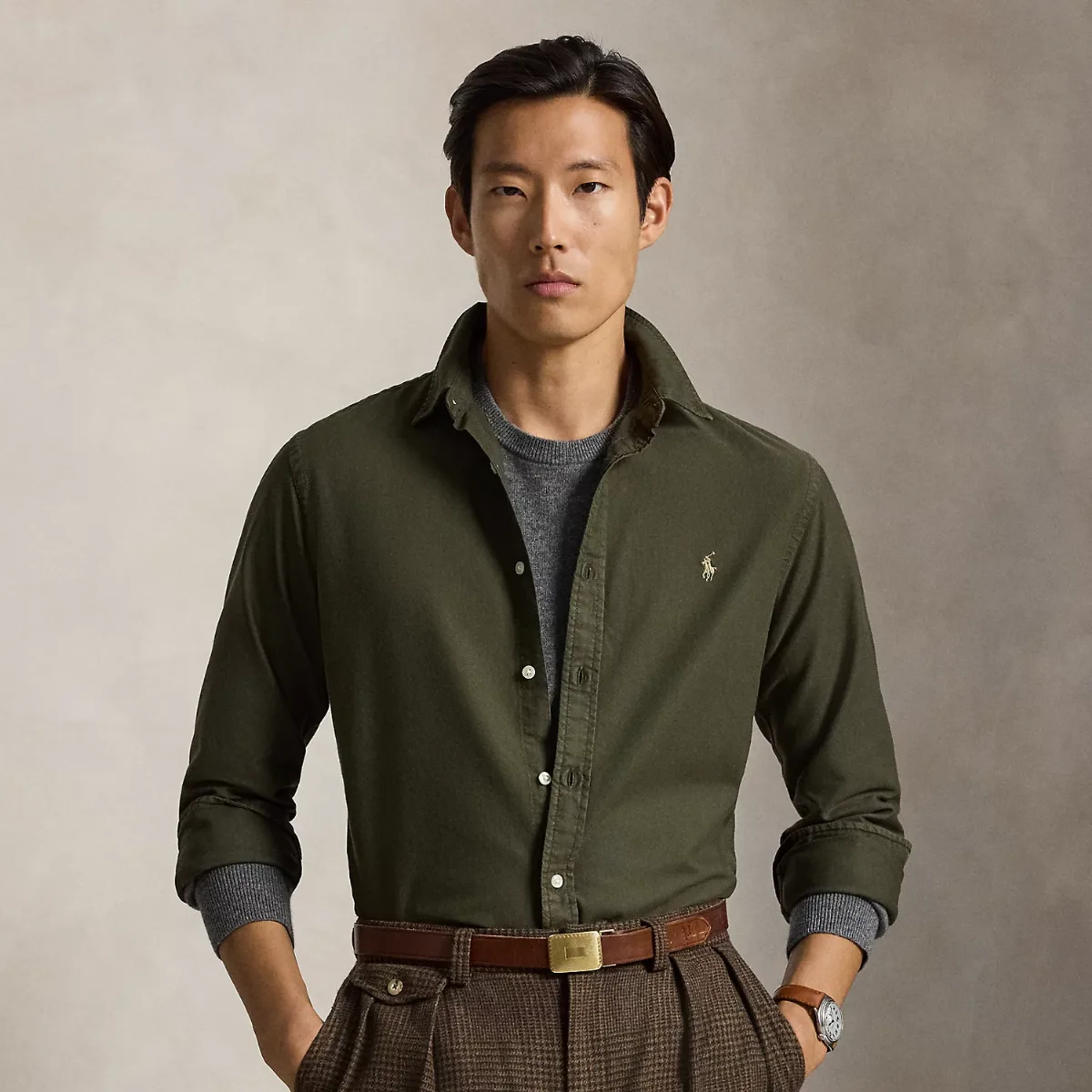 Slim Fit Garment-Dyed Oxford Shirt