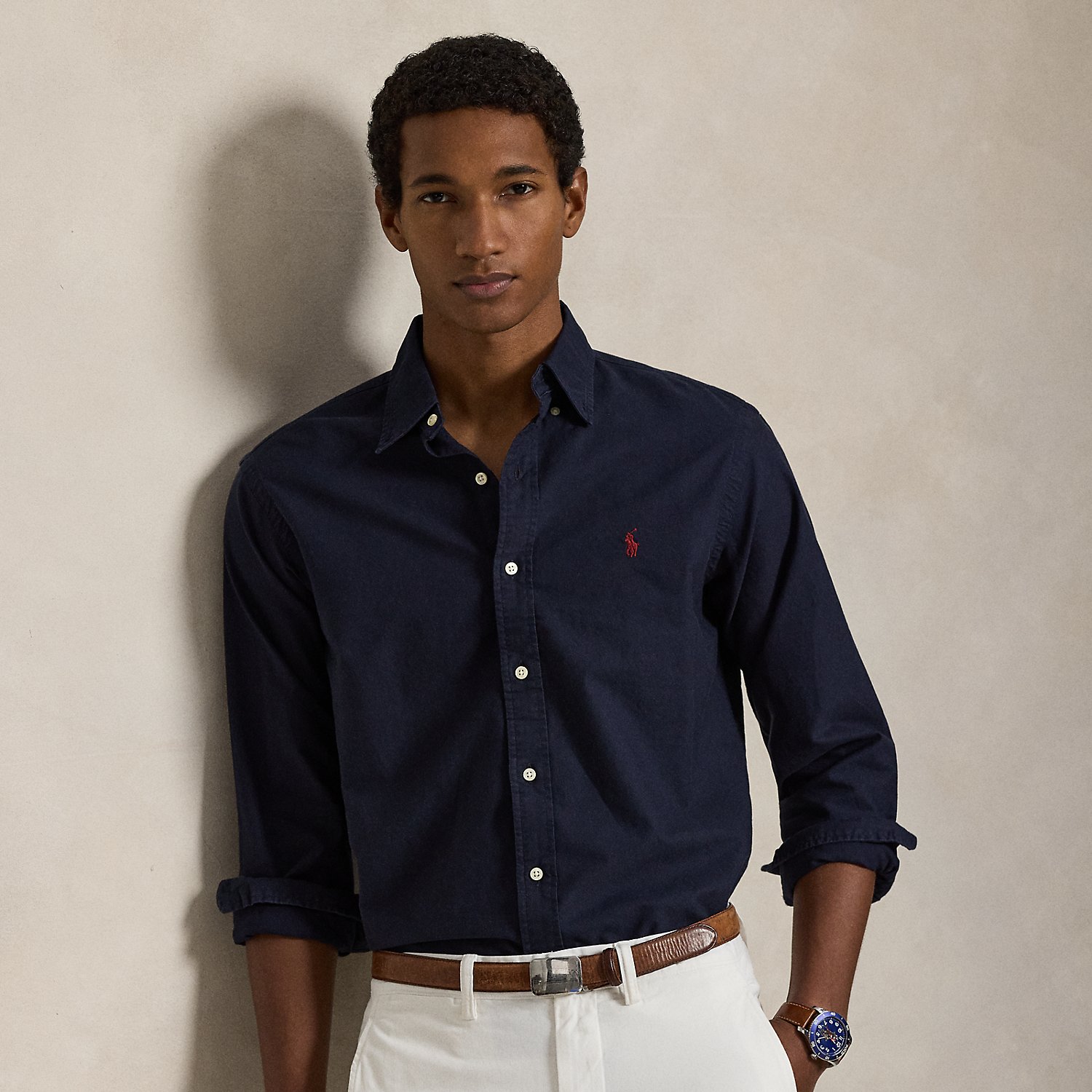 Slim Fit Garment-Dyed Oxford Shirt by Polo Ralph Lauren