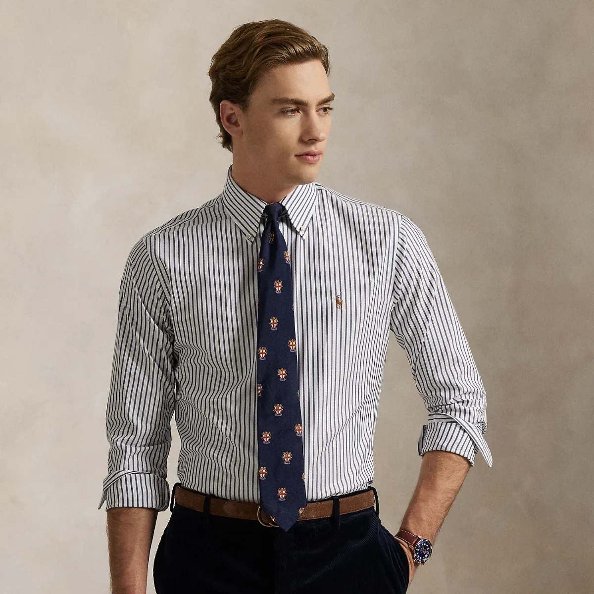 Custom Fit Striped Pinpoint Oxford Shirt by Polo Ralph Lauren
