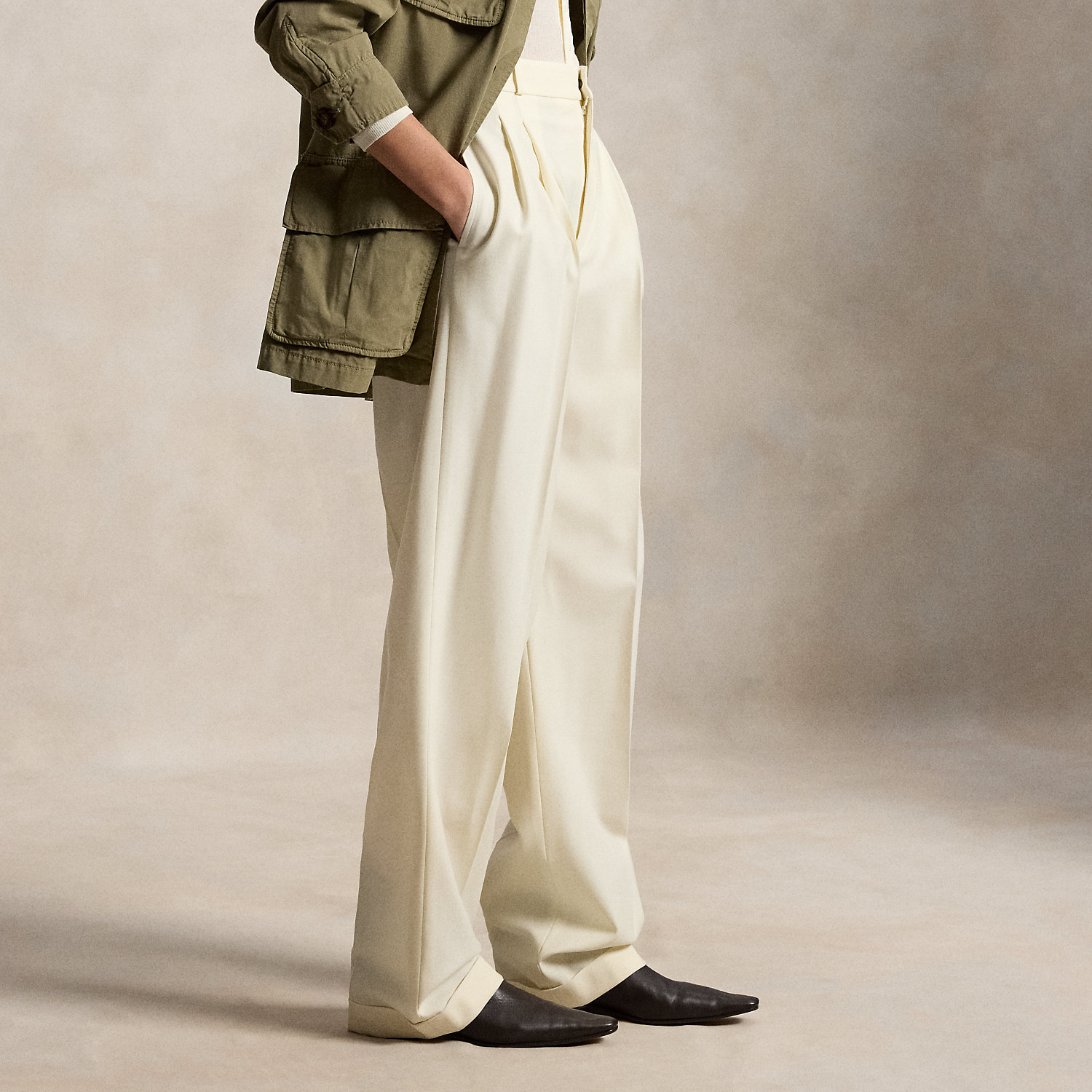 Wool-Blend Bacall Trouser