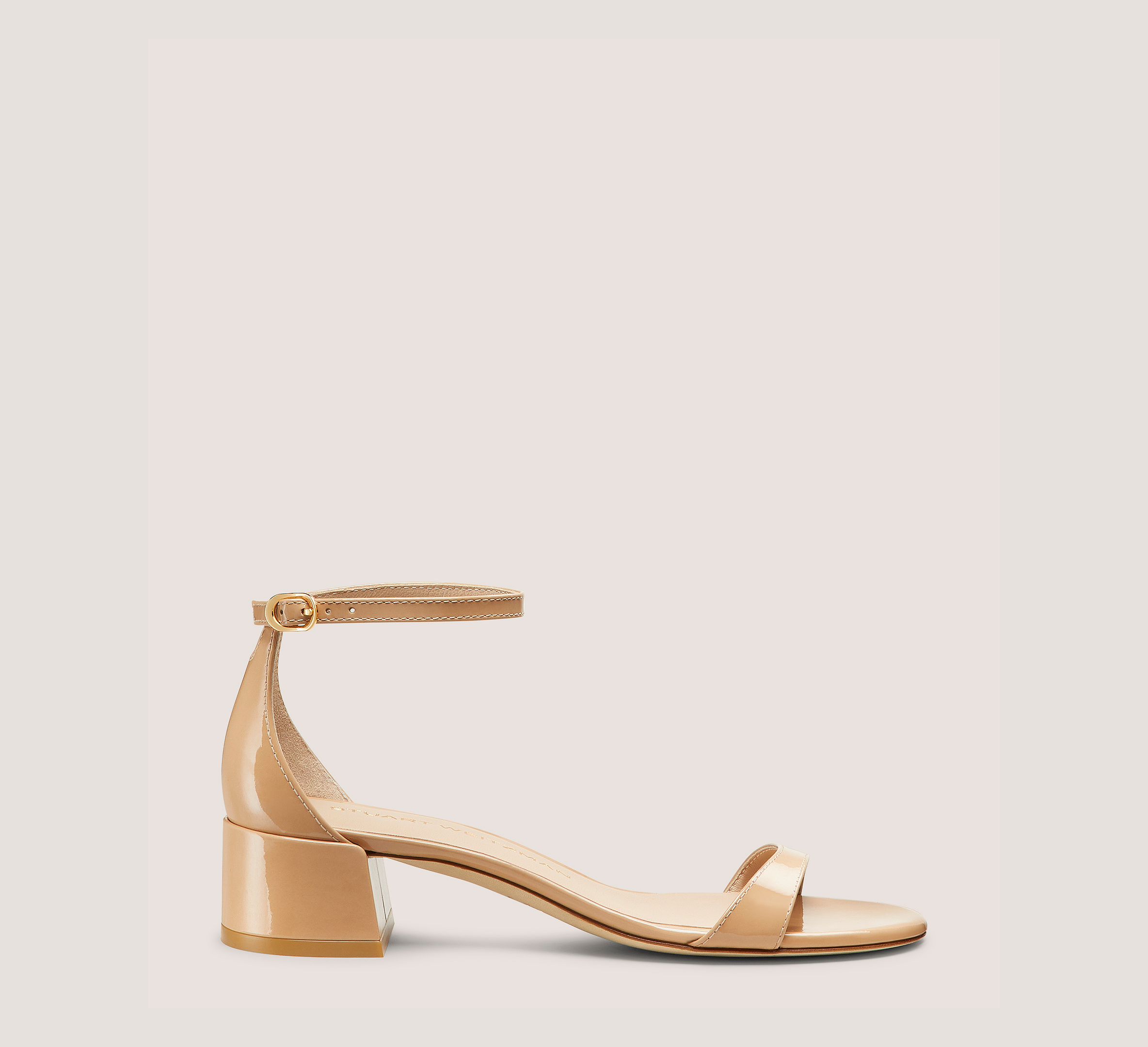 Nudist Block 35, Adobe Beige Patent Leather, Size: 7 Narrow