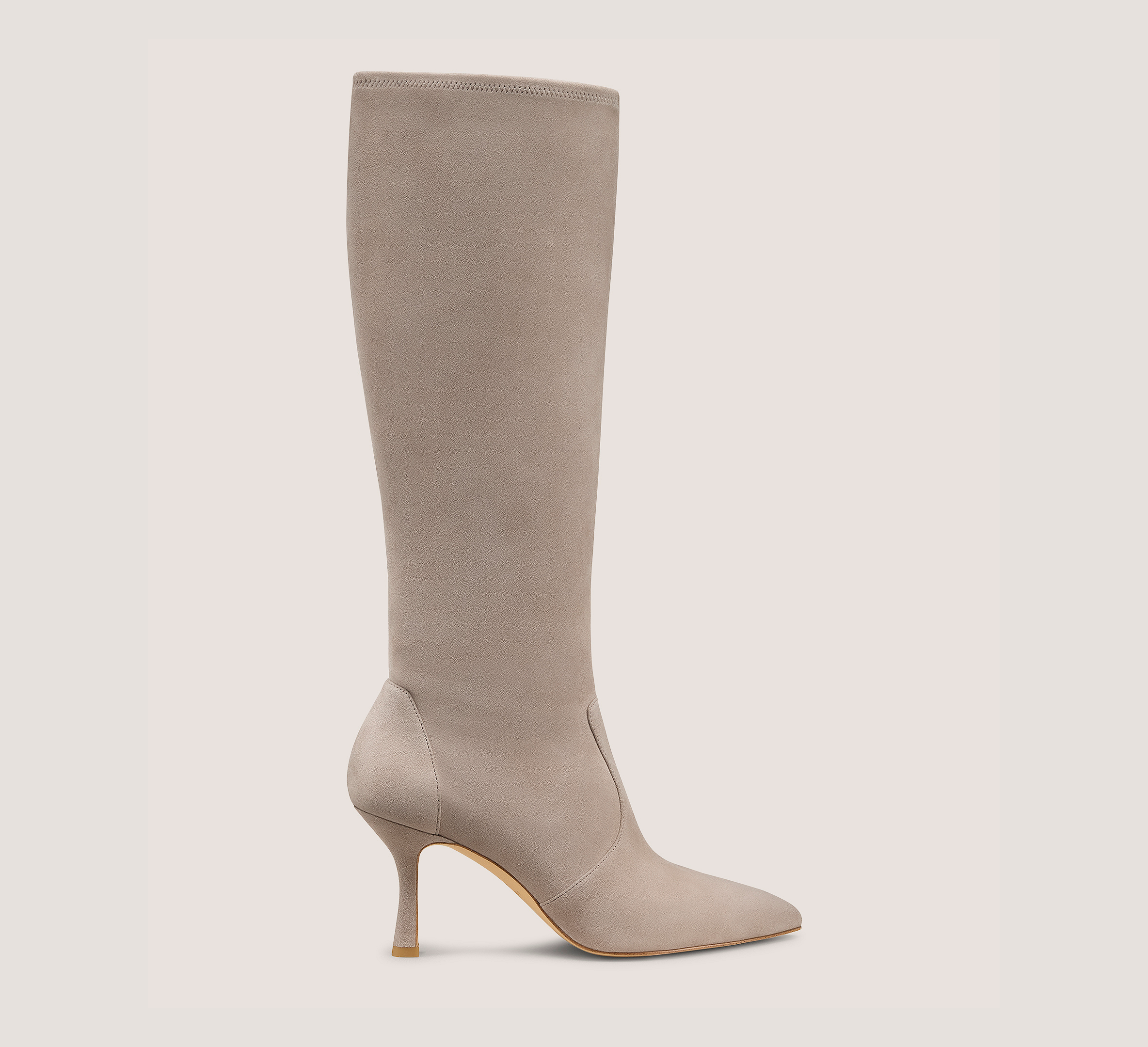 Valentina Boot 75, Light Topo Stretch Suede, Size: 8 Medium