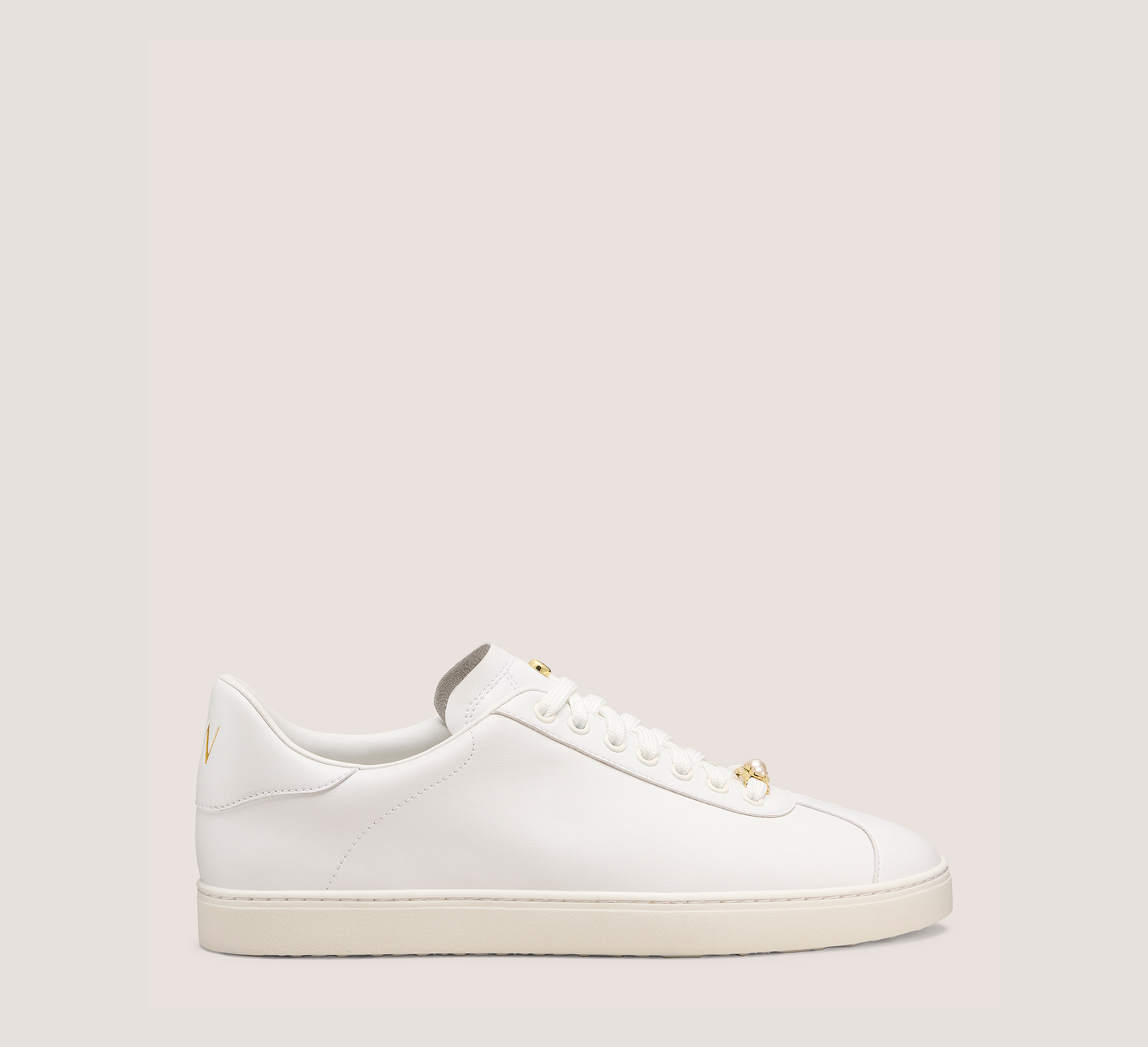 Emmaline Sneaker, White Leather, Size: 11 Medium