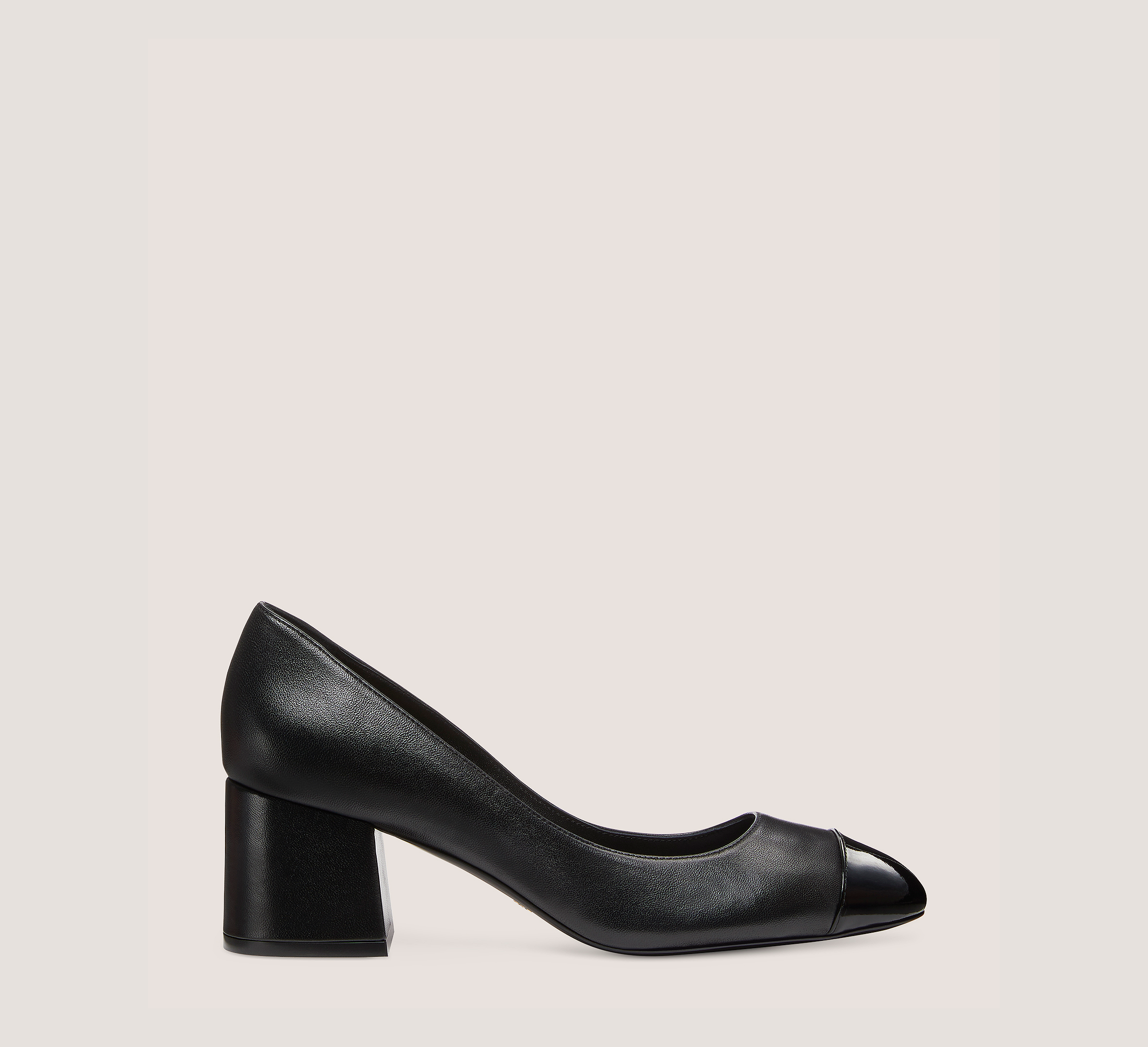 Flareblock 60 Pump, Black Nappa Leather/Patent, Size: 7.5 Narrow