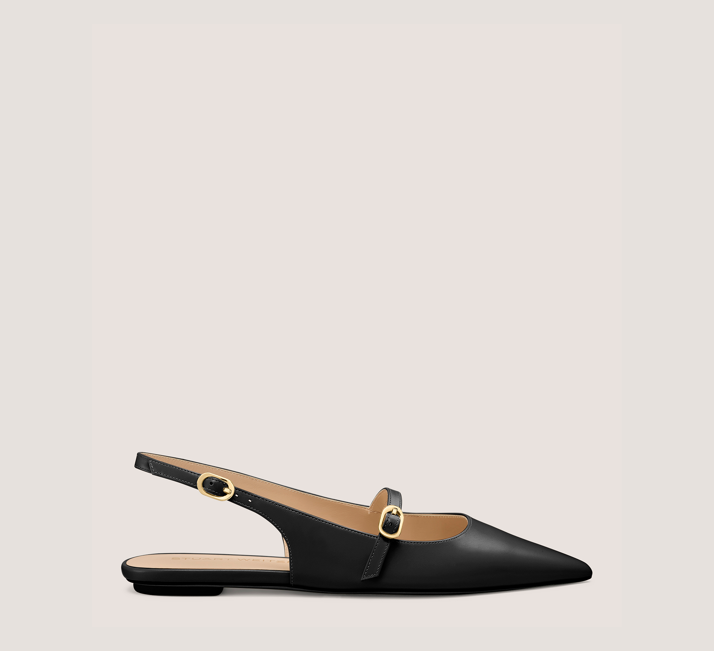 Emilia Mary Jane Slingback, Black Smooth Leather, Size: 6 Medium
