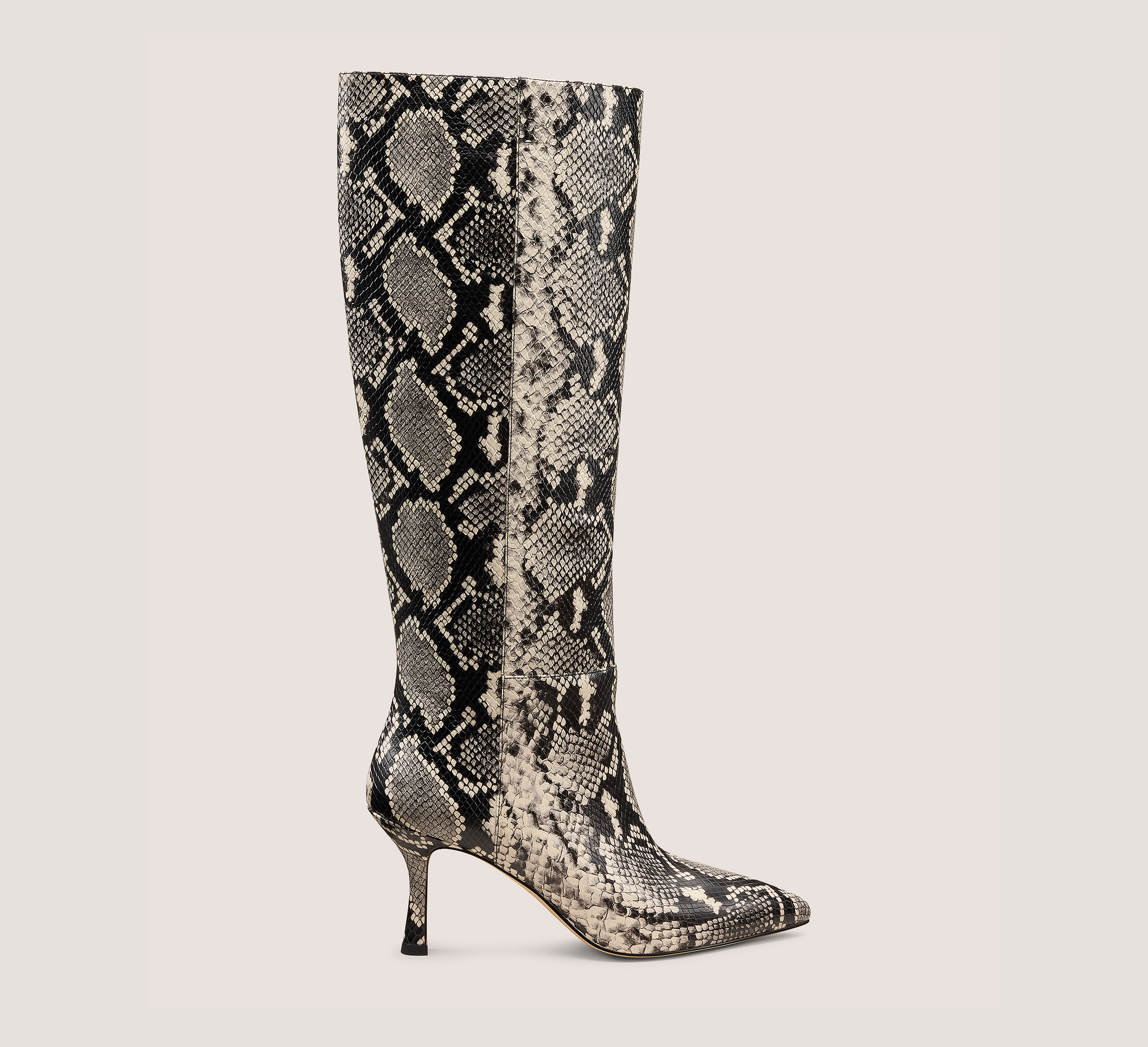 Valentina Tubo Boot 75, Natural Snake Printed Leather, Size: 5.5 Medium