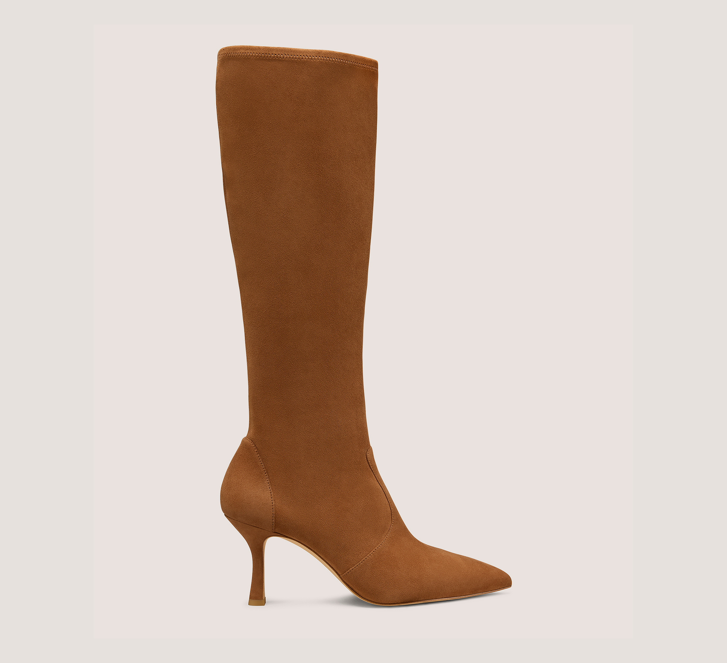 Valentina Boot 75, Cognac Stretch Suede, Size: 8 Medium