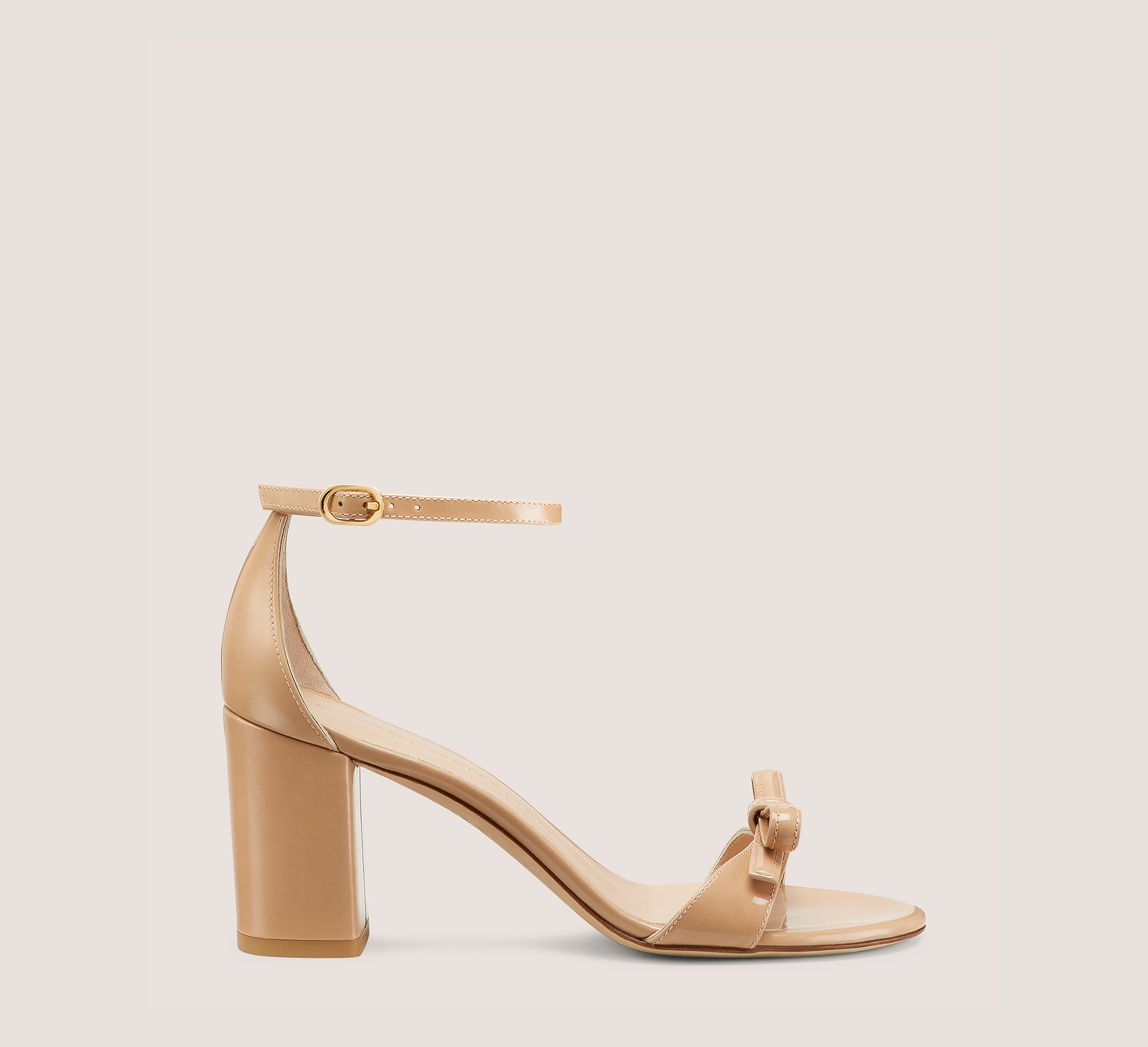 Nudist Felicity Block 75, Adobe Beige Patent Leather, Size: 6 Medium