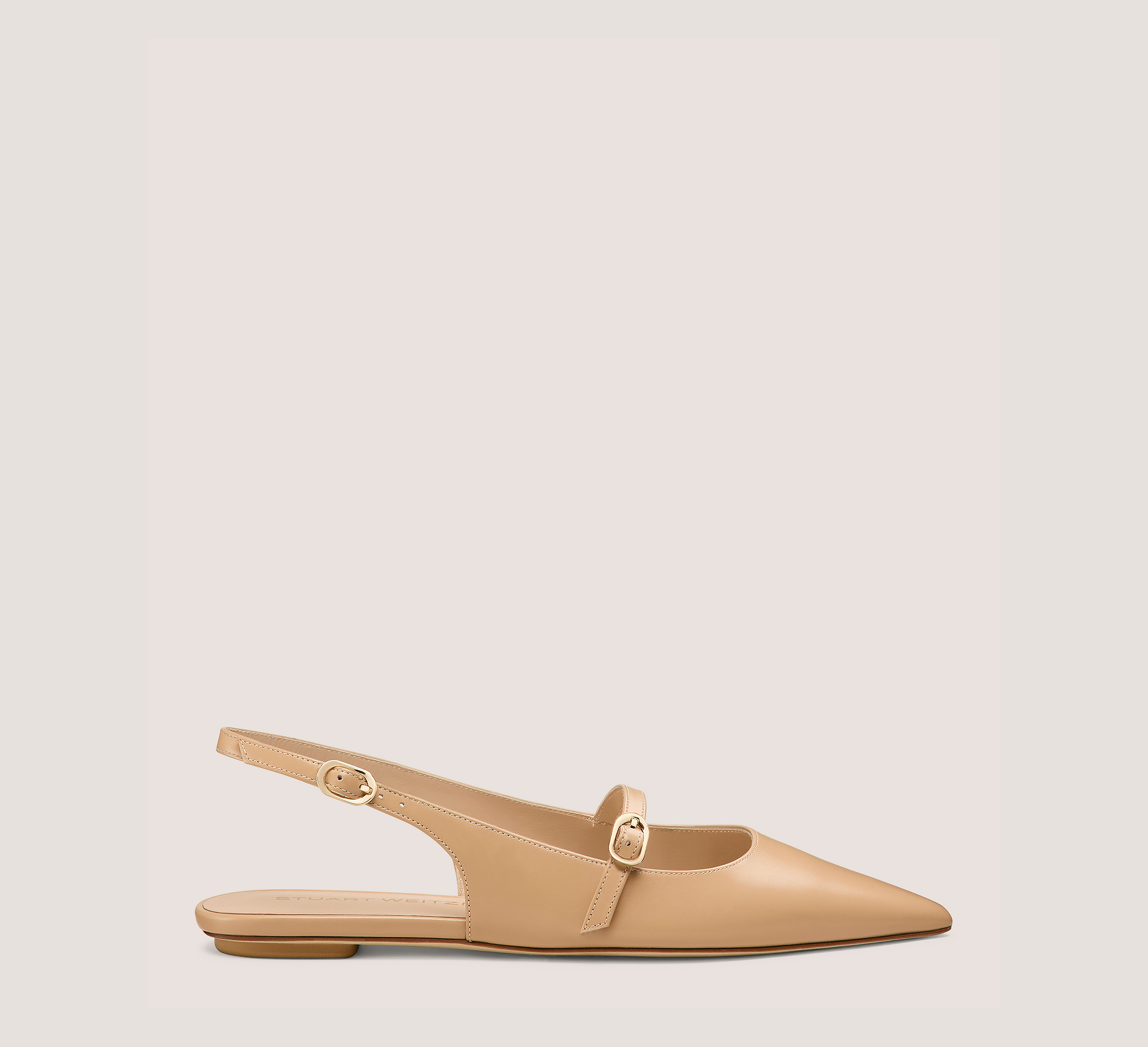 Emilia Mary Jane Slingback, Adobe Beige Smooth Leather, Size: 8 Narrow