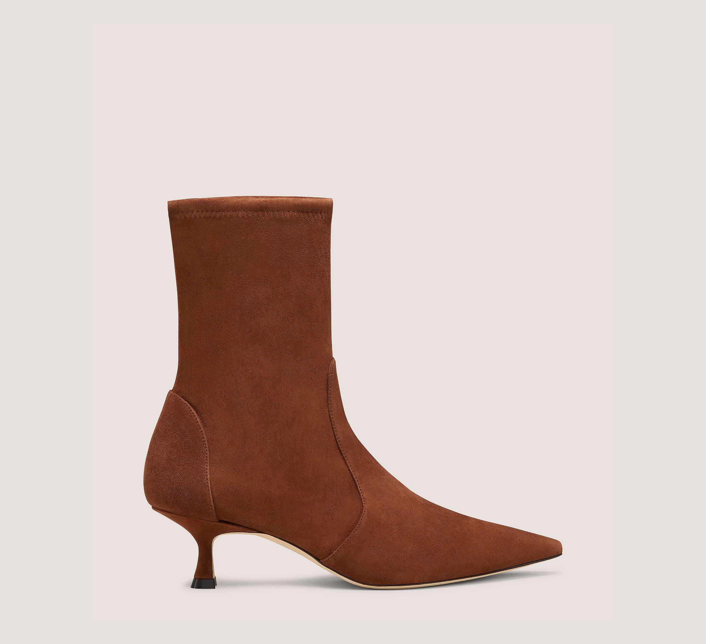 Naomi 50 Bootie, Deep Coffee Stretch Suede, Size: 8 Wide