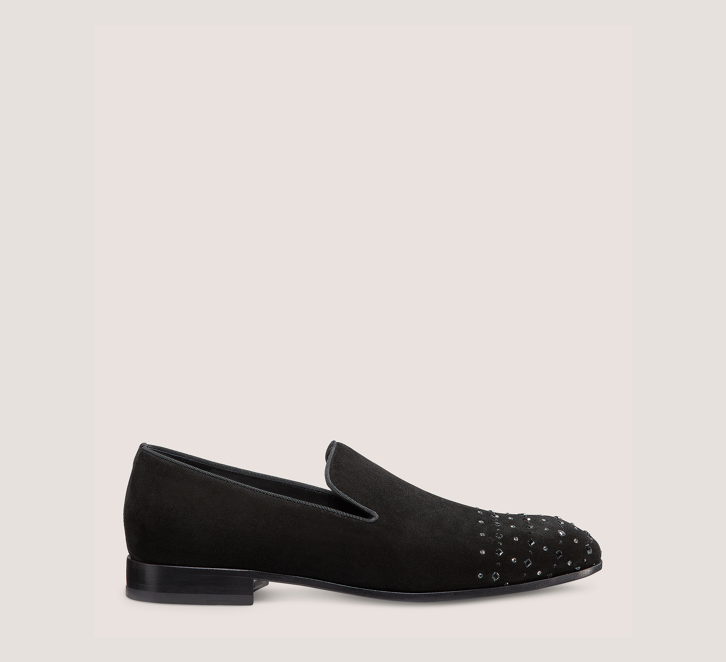 Premiere Party Toe Cap Loafer, Black Suede/Strass, Size: 12 Medium