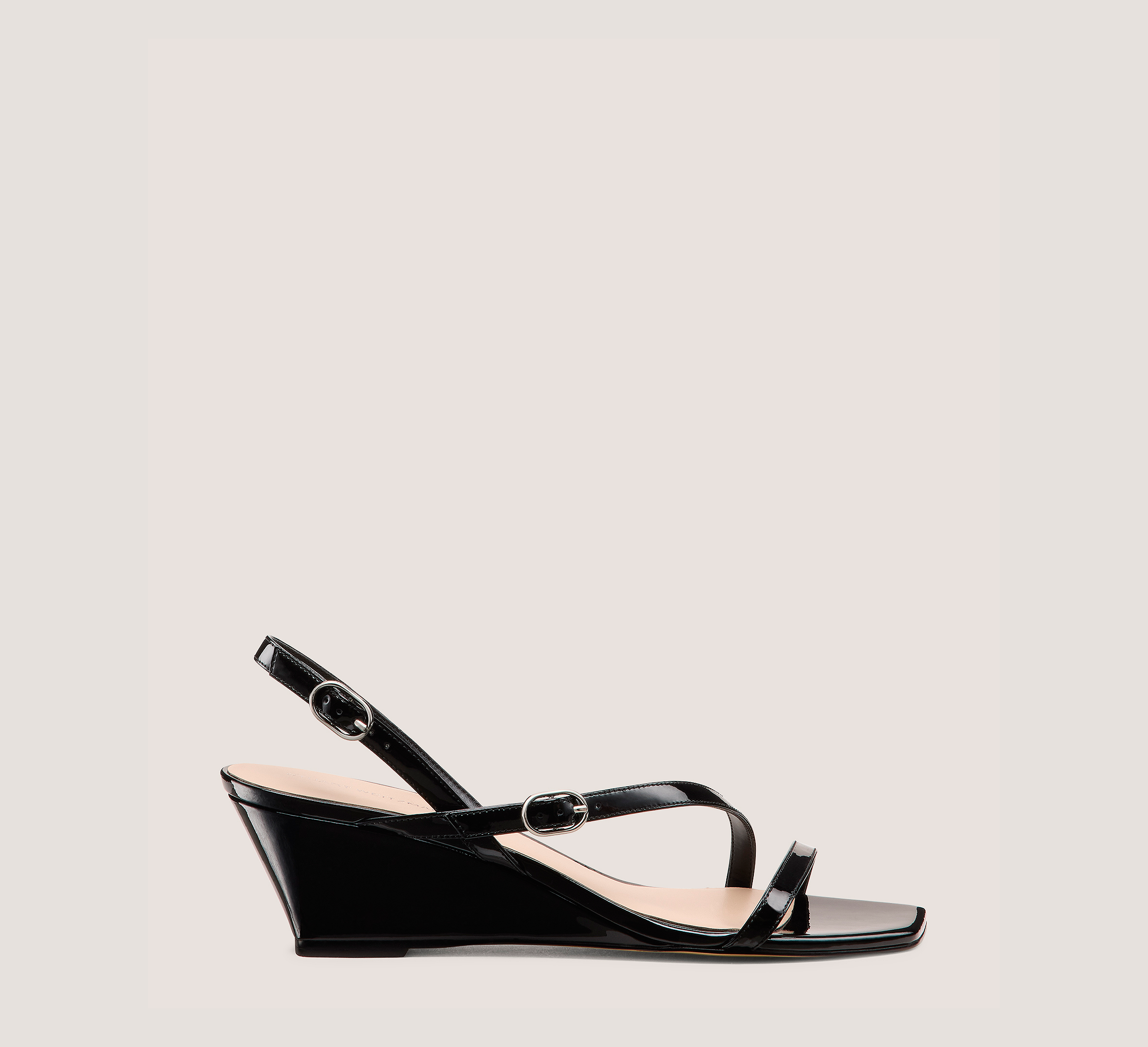 Kenna Wedge 50, Black Patent Leather, Size: 5 Medium