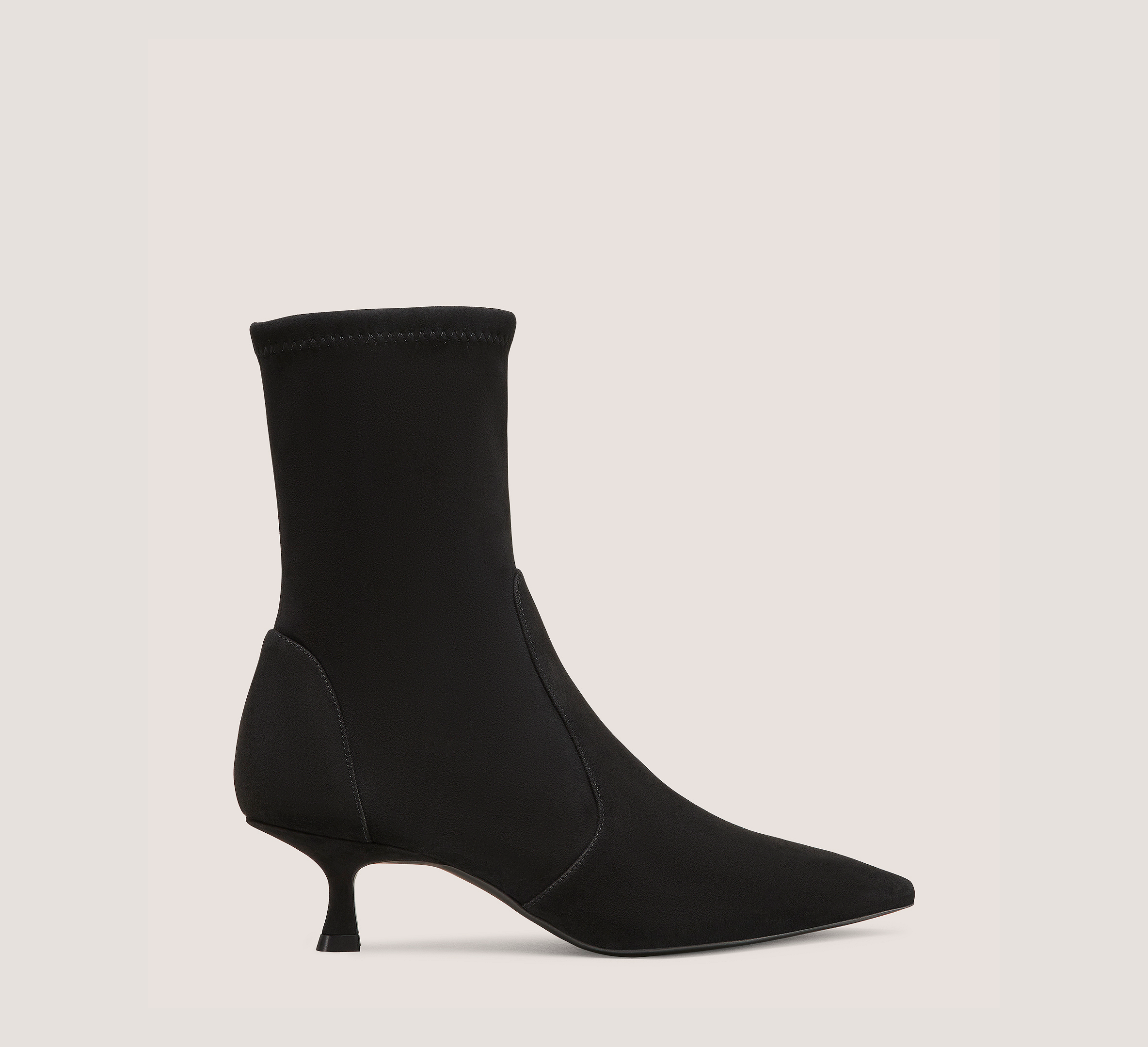 Naomi 50 Bootie, Black Stretch Suede, Size: 6.5 Narrow