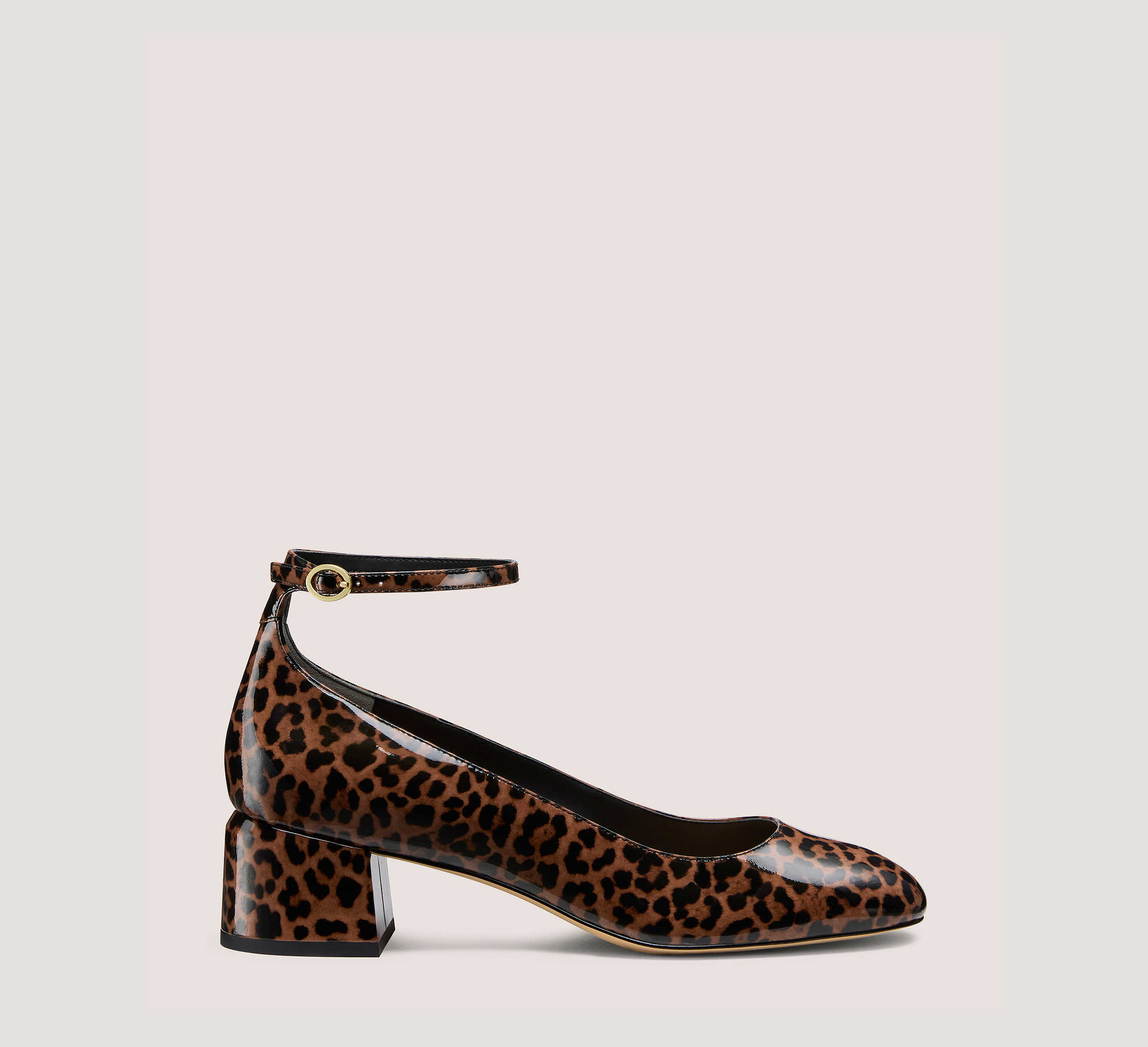 Emilee Strap Pump 45, Cheetah Cheetah Print Patent Leather, Size: 6 Medium