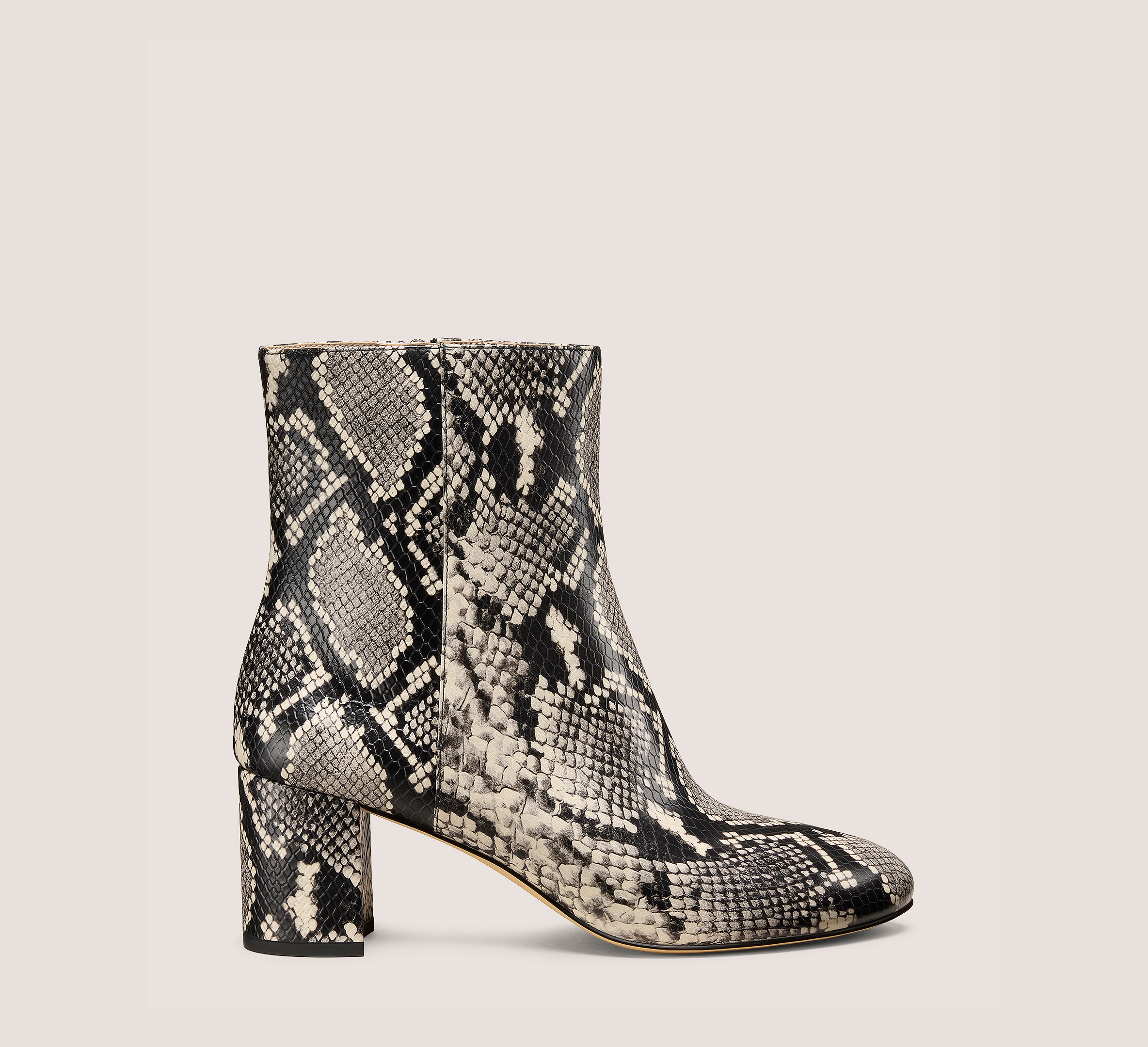 Wynn Zip Bootie 60, Natural Snake Printed Leather, Size: 6 Medium