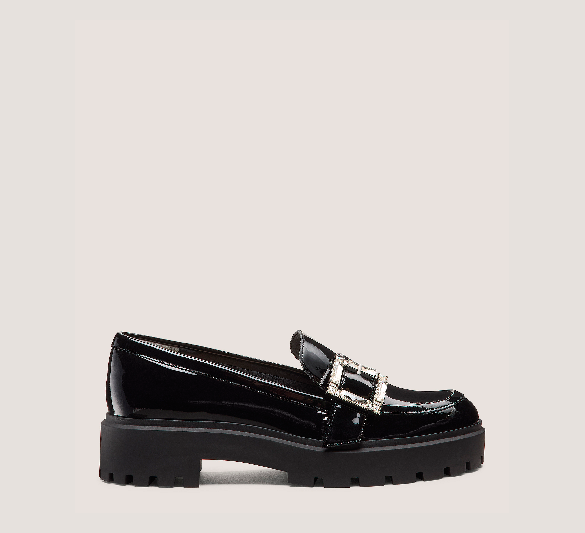 June Lug Loafer, Black Patent Leather, Size: 9 Medium
