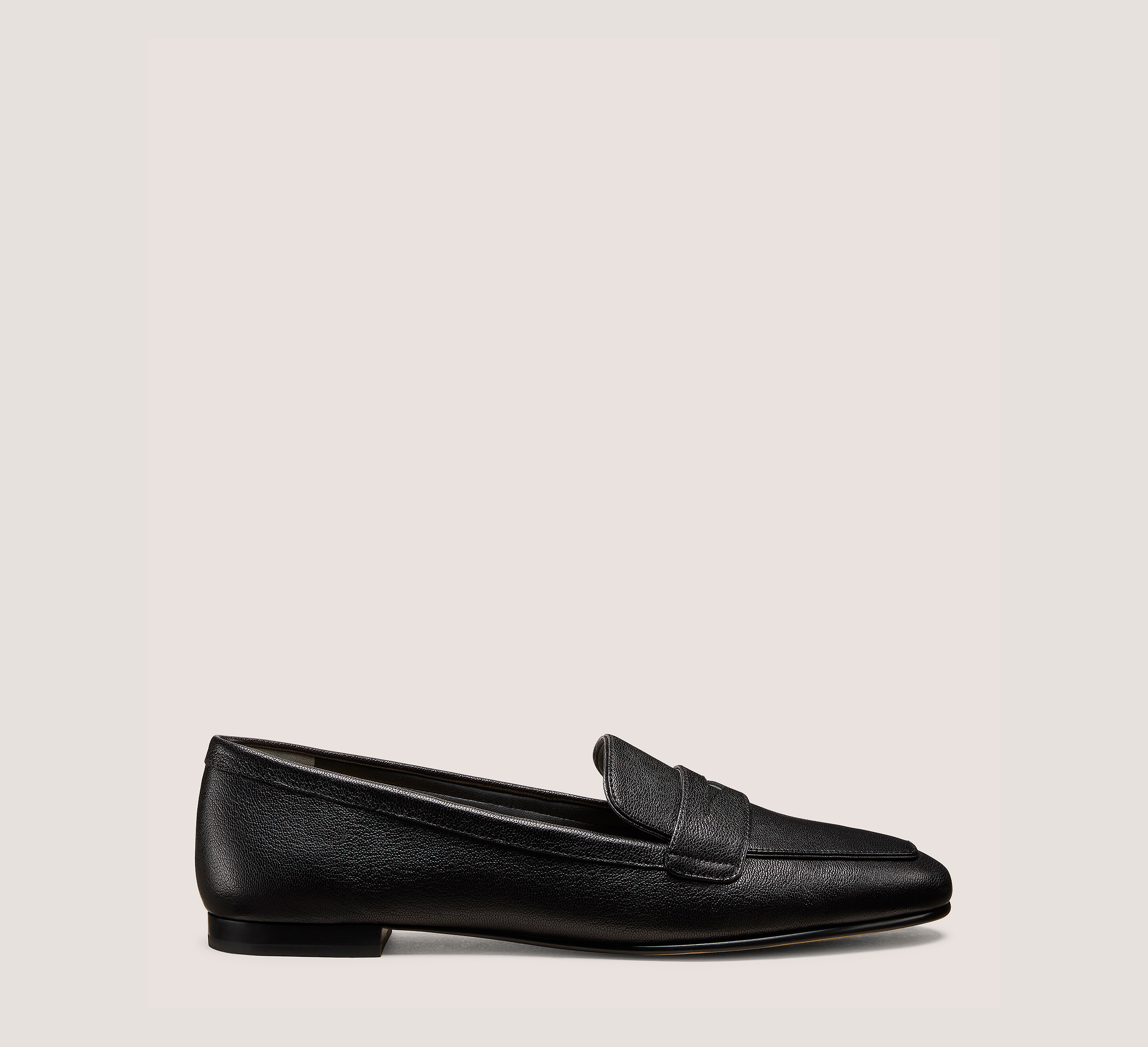 Rayne Loafer, Black Pebble Leather, Size: 5.5 Medium