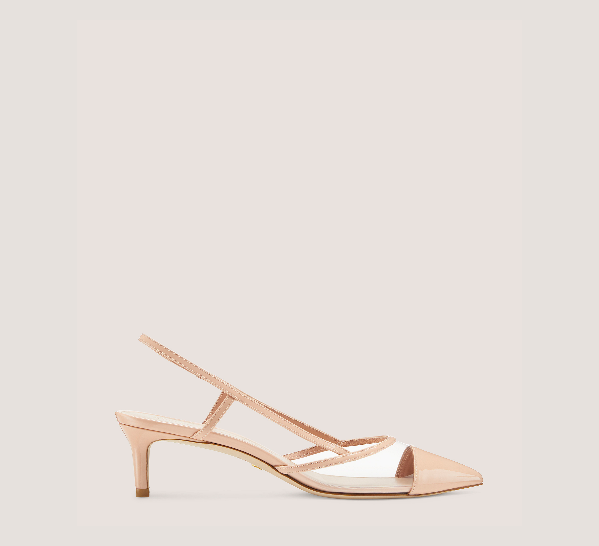 Mondrian 50 Slingback, Poudre/clear Patent Leather/Pvc, Size: 8.5 Narrow