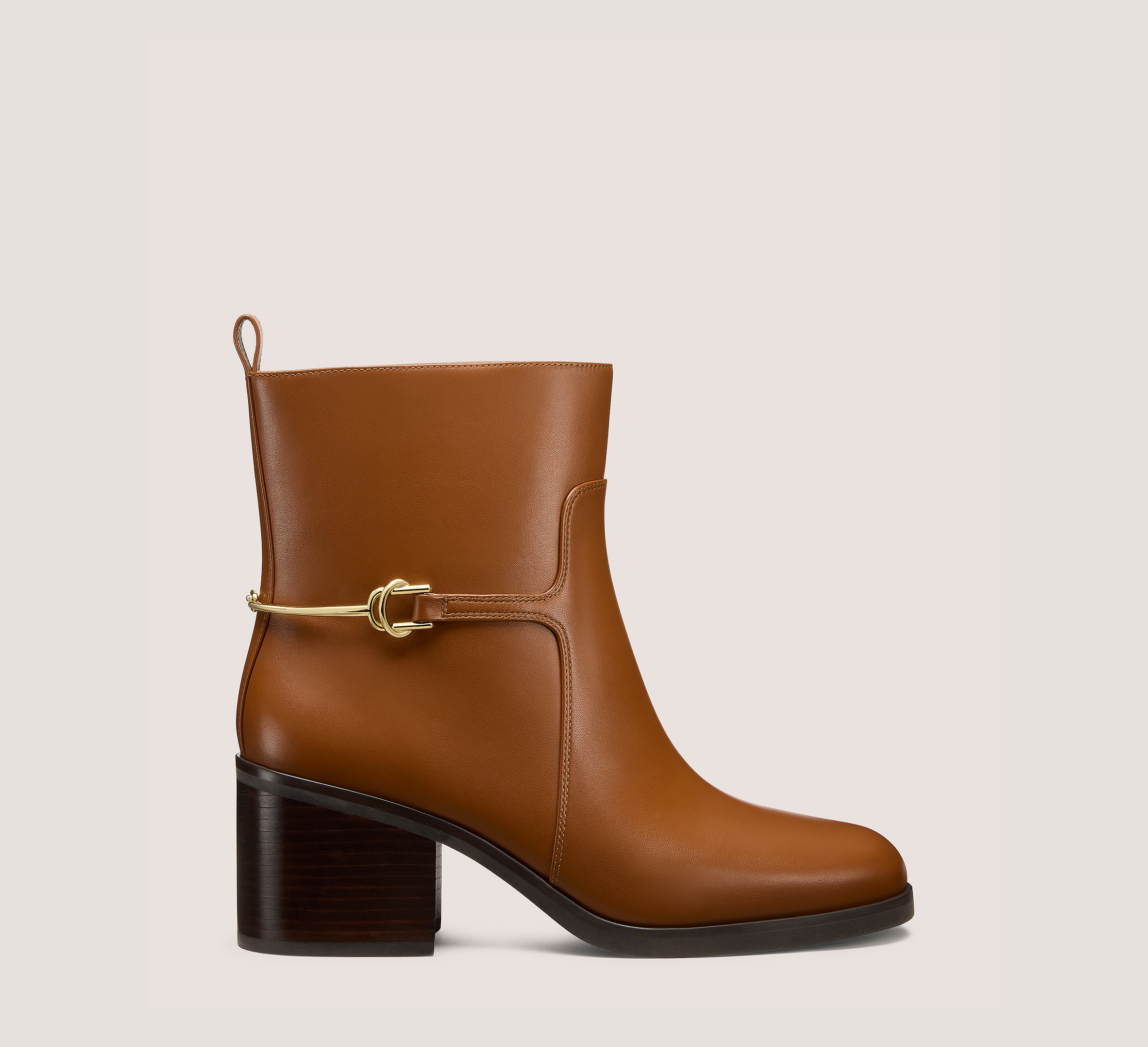 Cecily Bootie, Cognac Smooth Leather, Size: 6 Medium