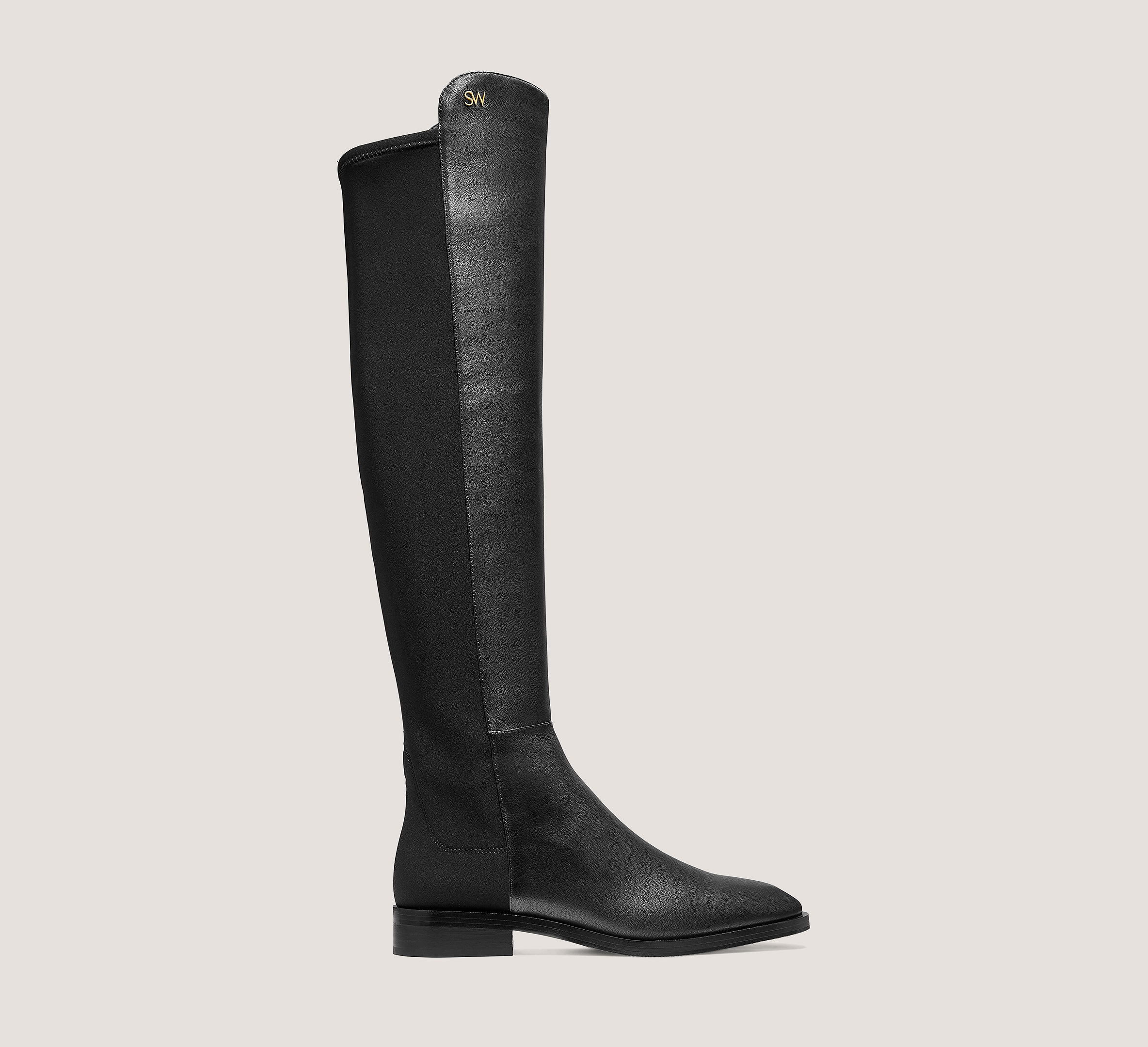 Keelan City Boot, Black Nappa Leather, Size: 5 Medium by Stuart Weitzman