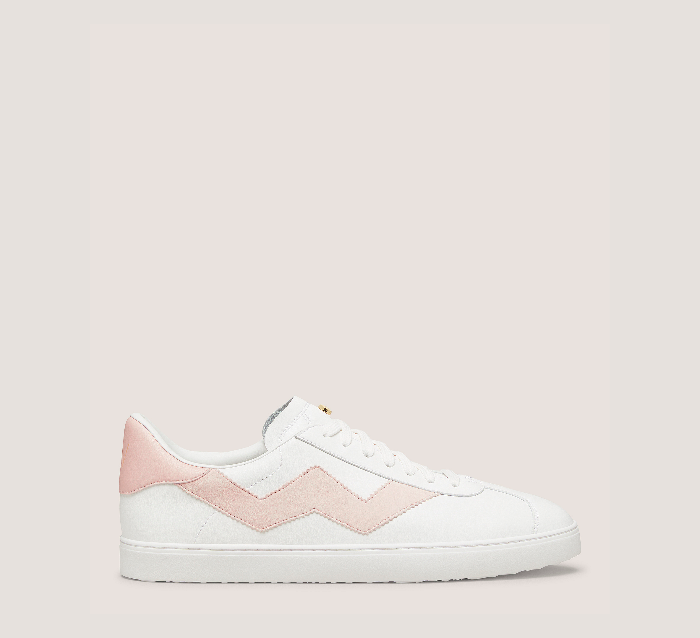 Daryl Sneaker, White & Rosewater Leather/Suede, Size: 9 Medium