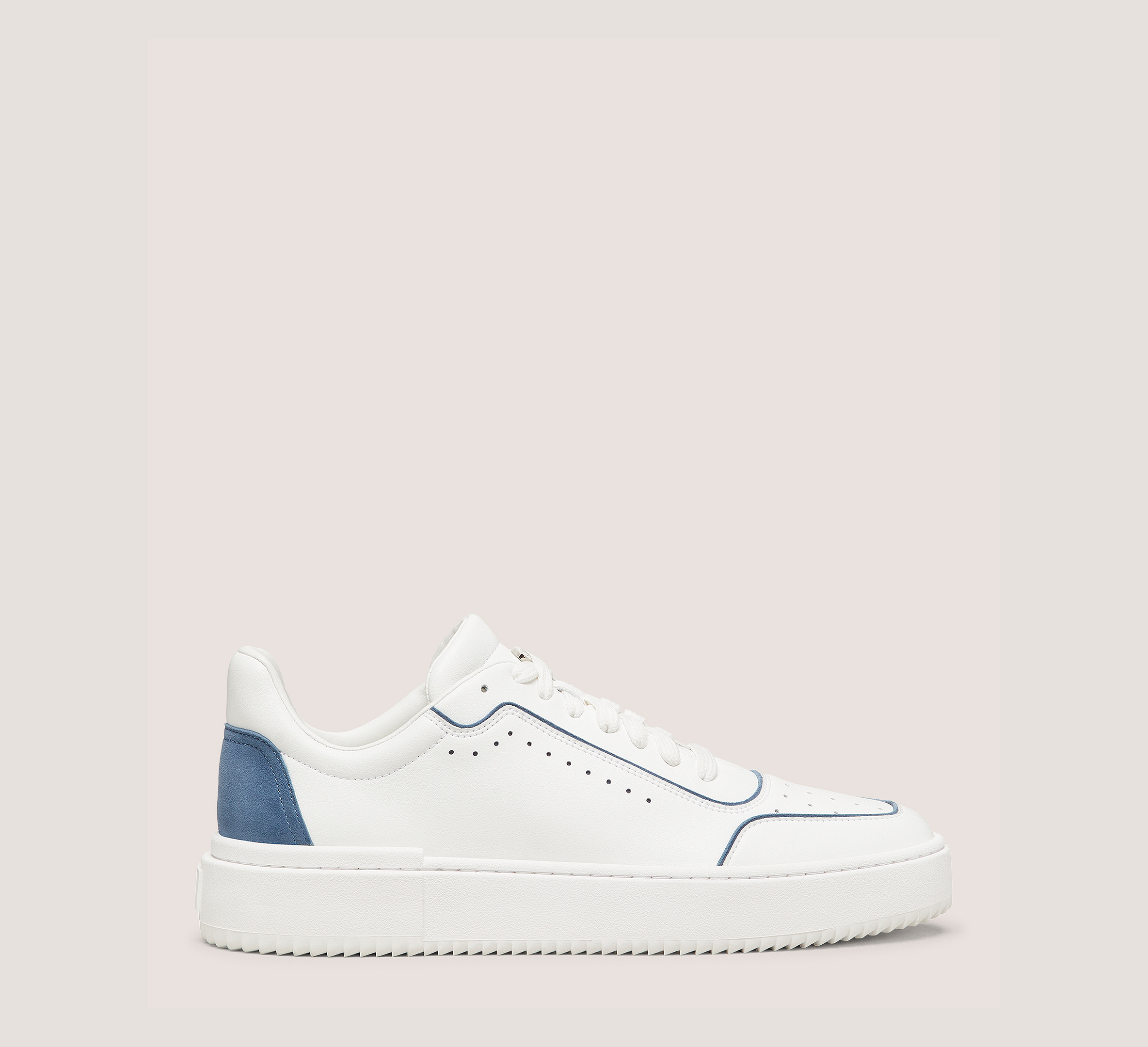 Ryan Low-Top Sneaker, White & Atlantic Blue Leather/Suede, Size: 6 Medium