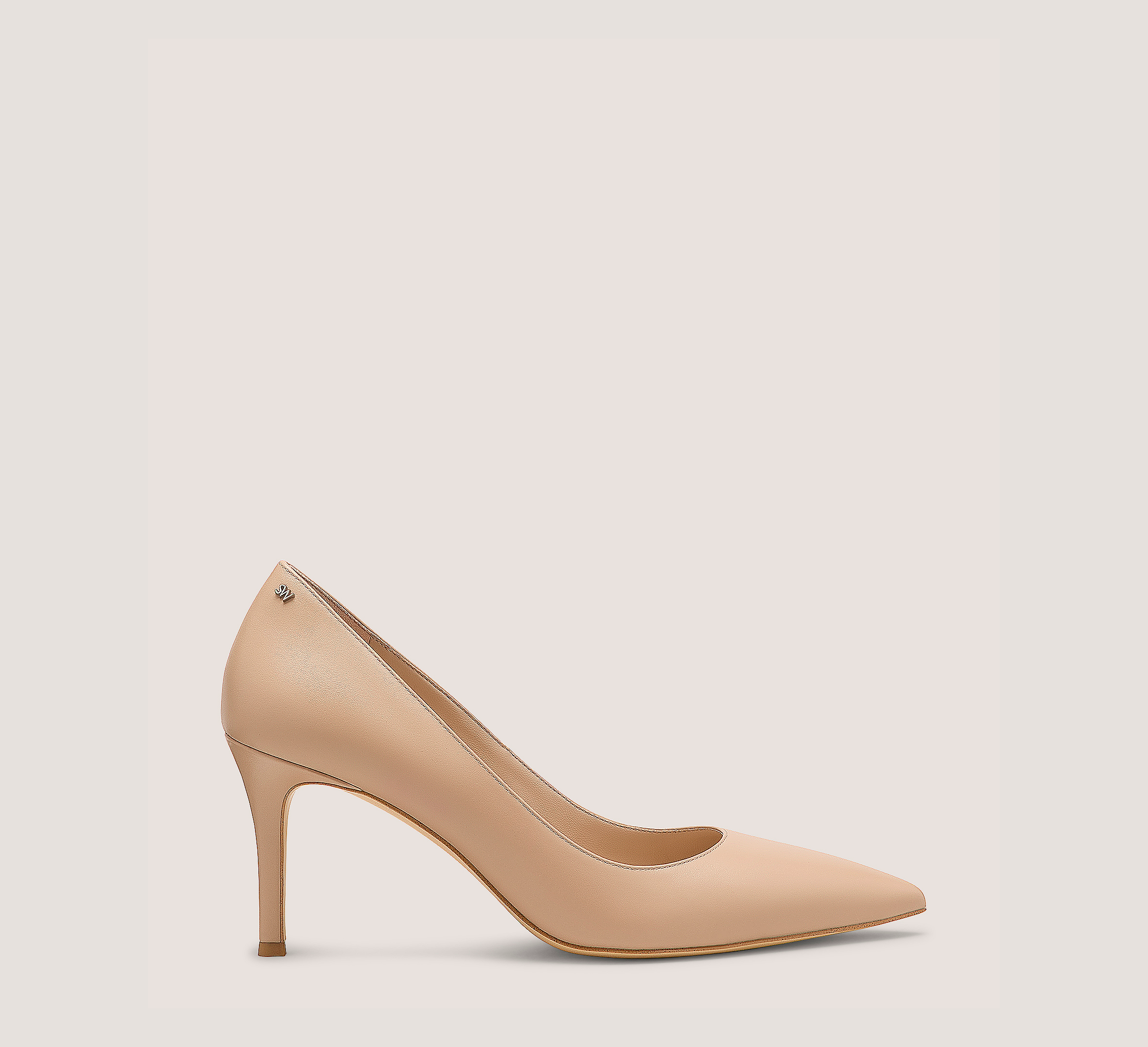 Jones Pump 75, Bambina Beige Smooth Leather, Size: 9.5 Medium
