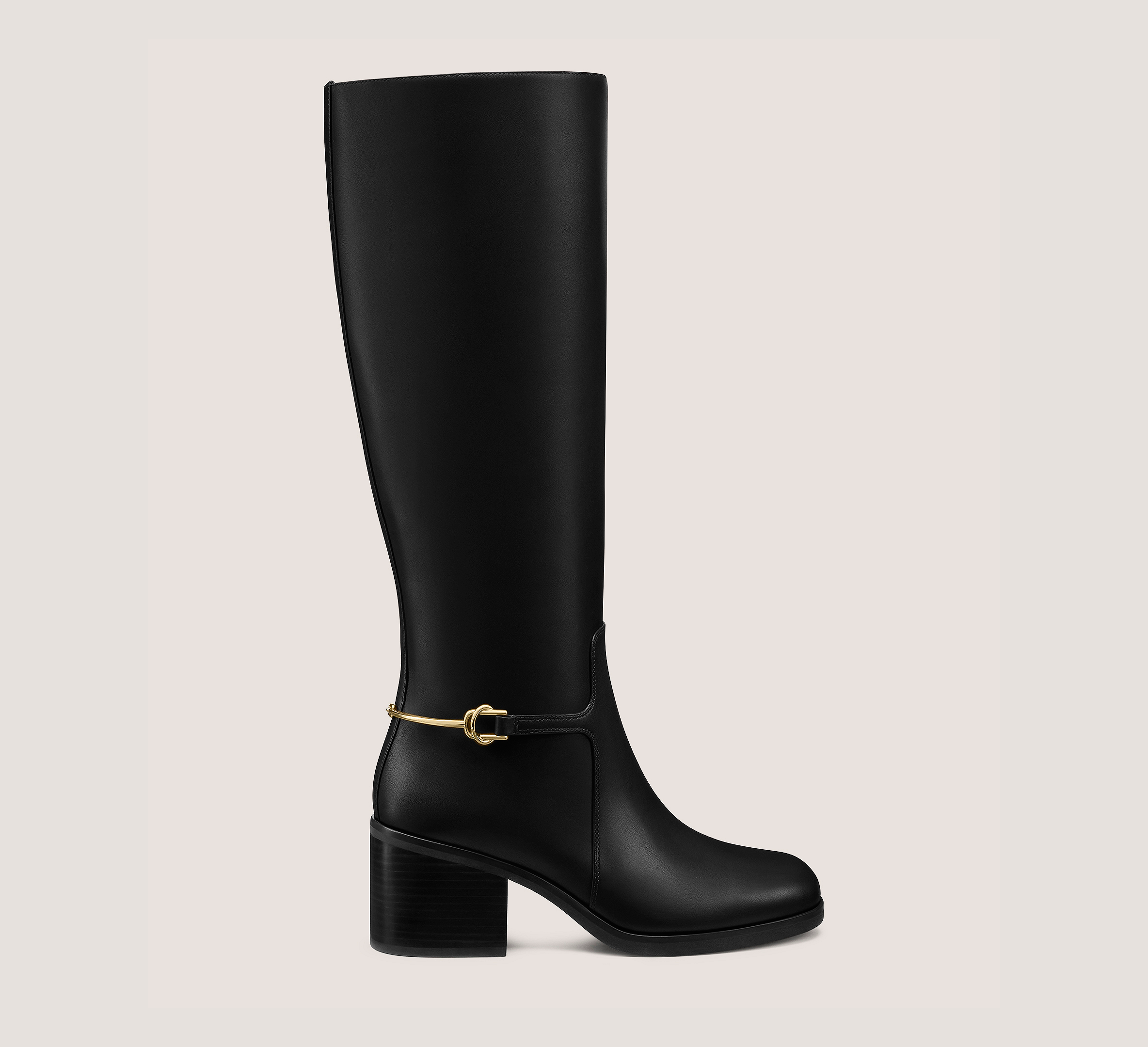 Cecily Boot, Black Smooth Leather, Size: 7 Medium by Stuart Weitzman