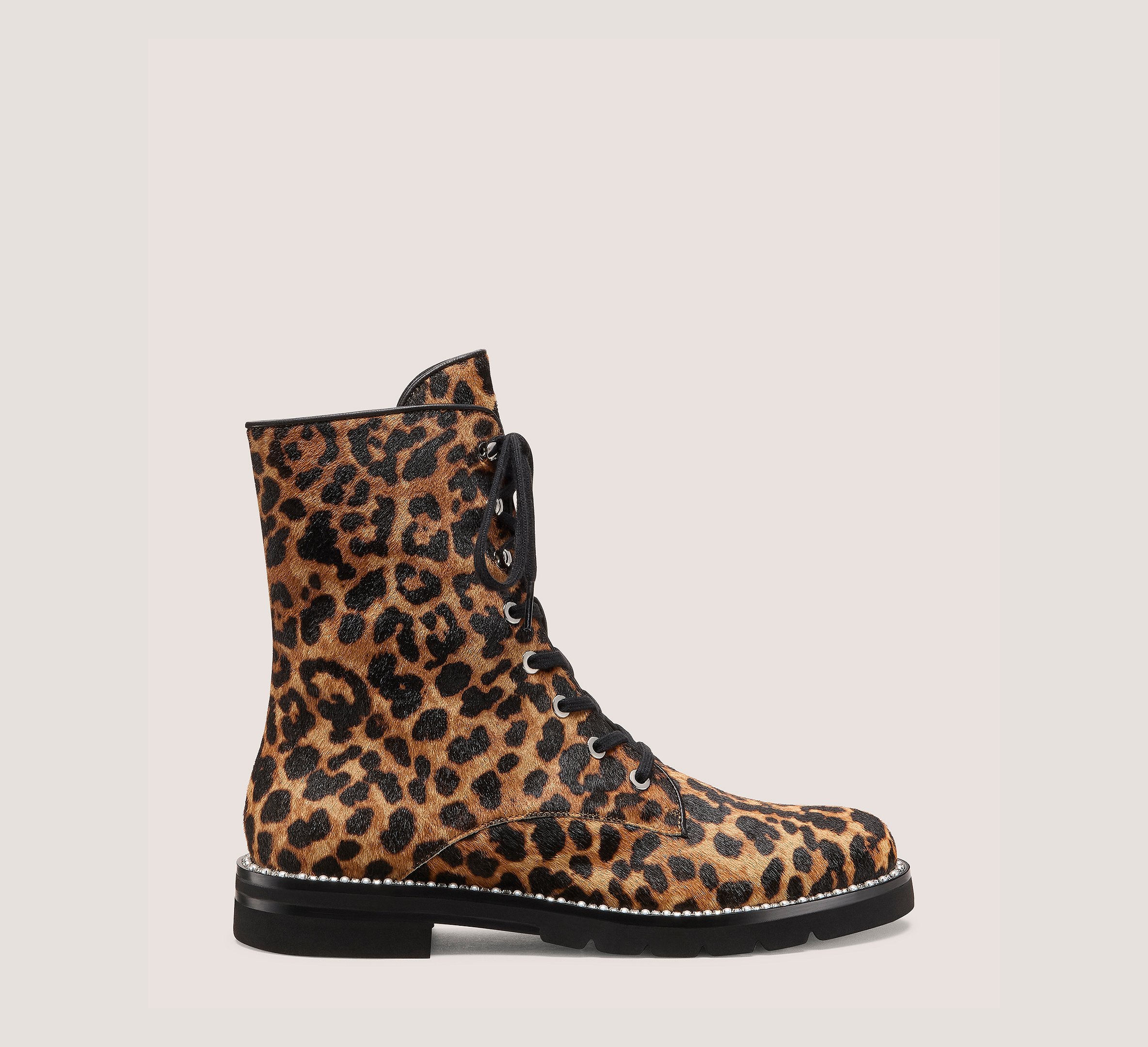 Monty Lace-Up Bootie, Cheetah Calf Hair, Size: 6 Medium