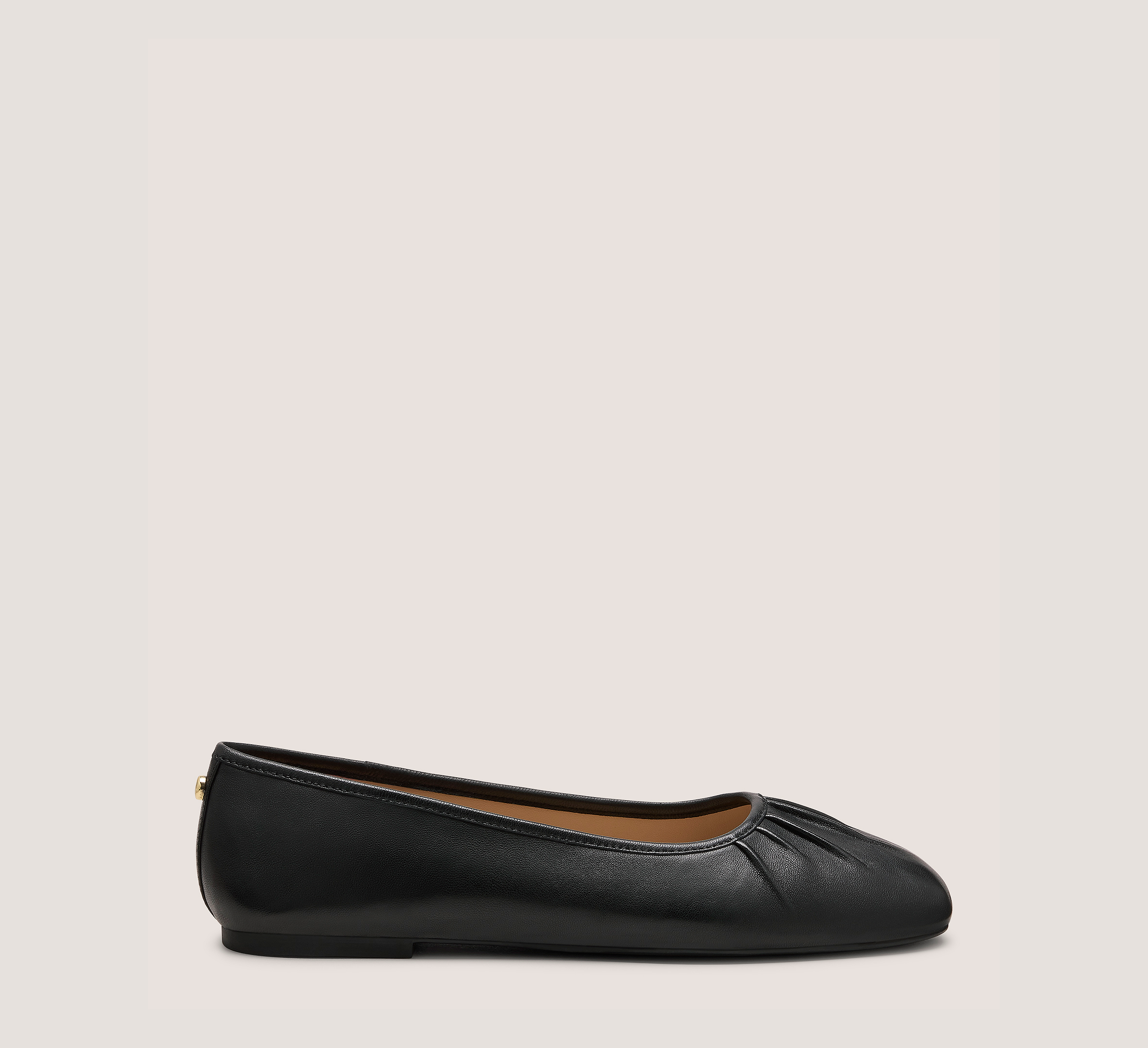 Kacey Ballet Flat, Black Nappa Leather, Size: 6.5 Medium