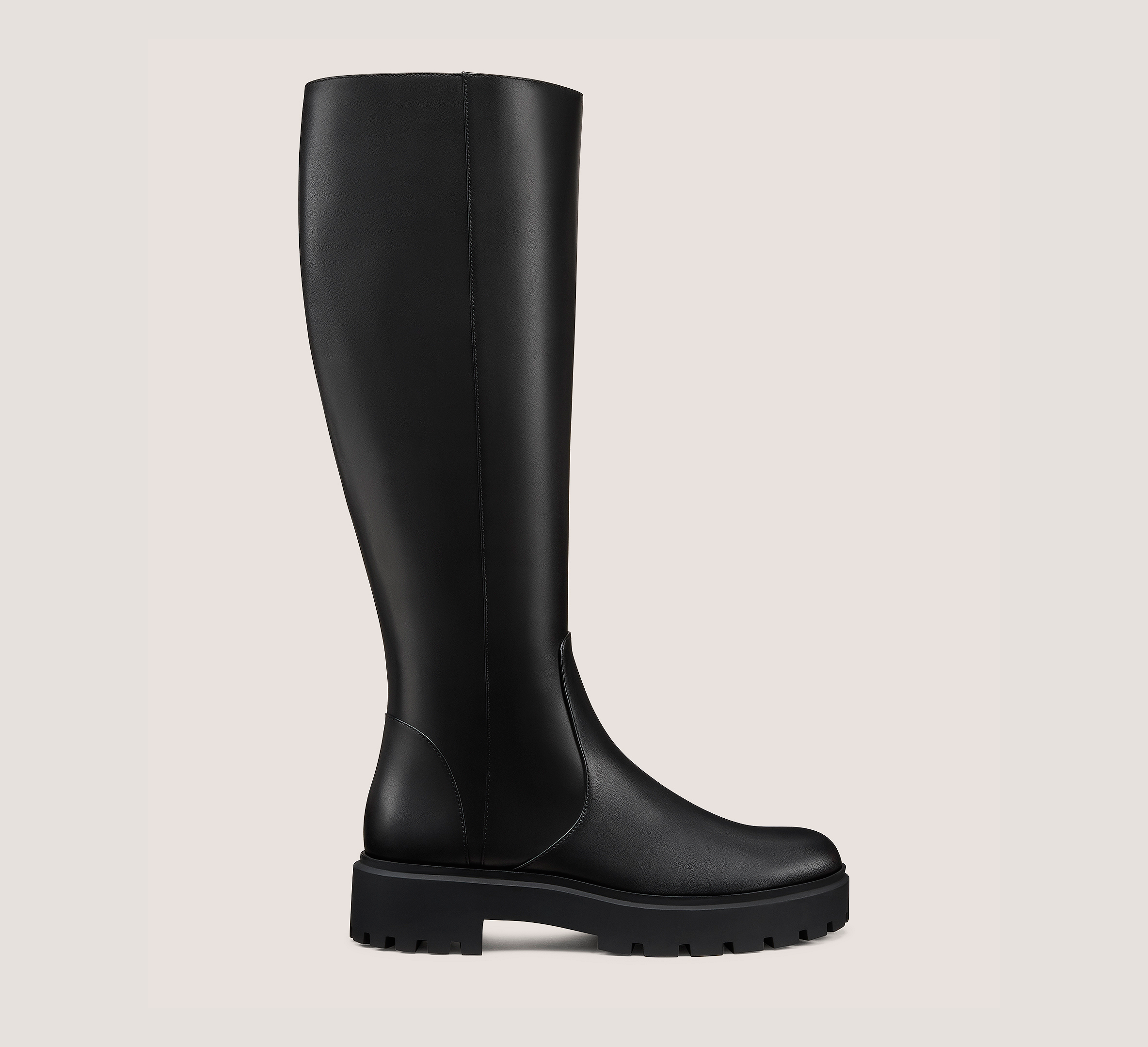 Myla Zip Boot, Black Smooth Leather, Size: 7 Medium