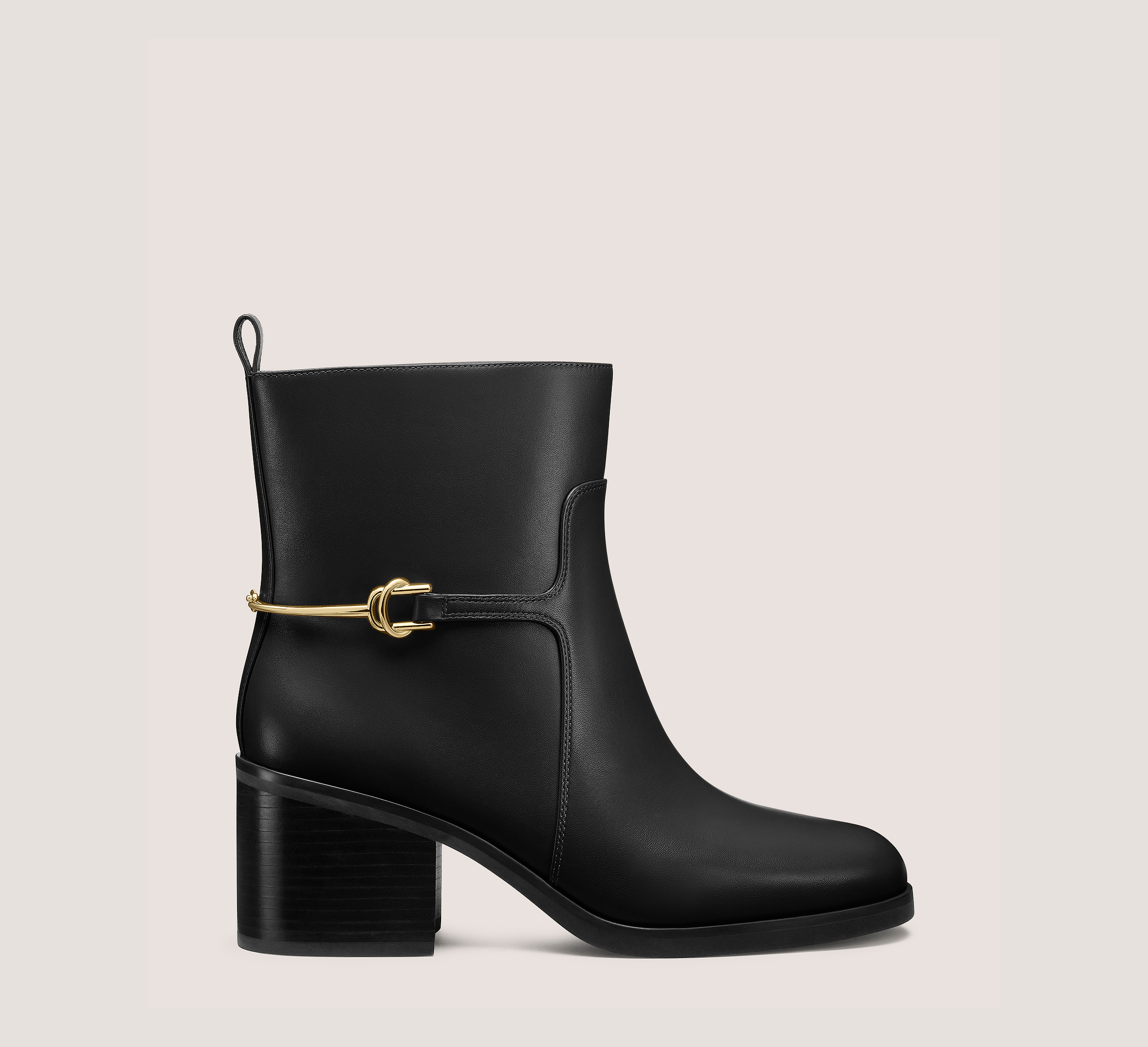 Cecily Bootie, Black Smooth Leather, Size: 5 Medium