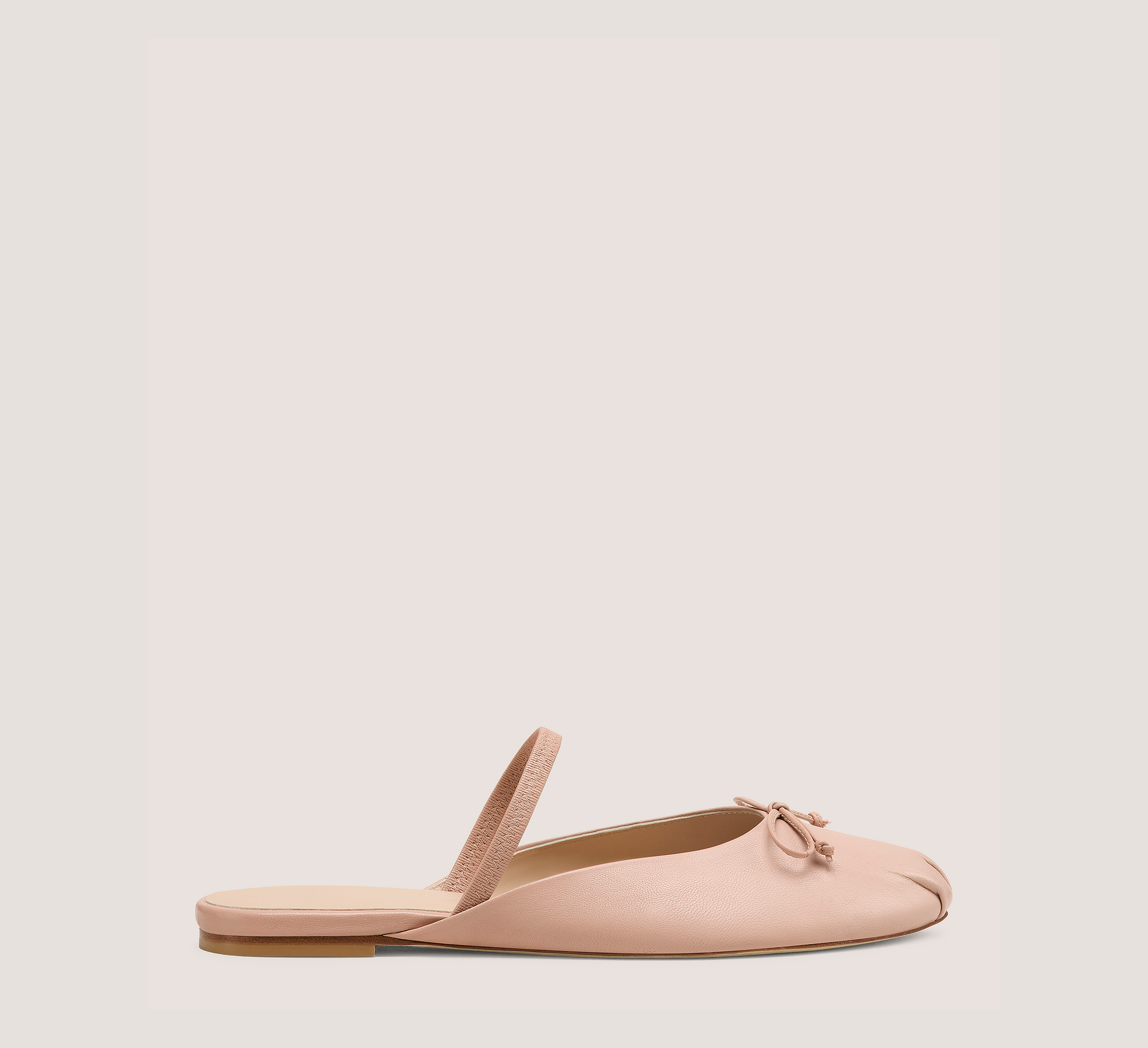 Prima Bow Ballet Mule, Blushful Lacquered Nappa Leather, Size: 6 Medium