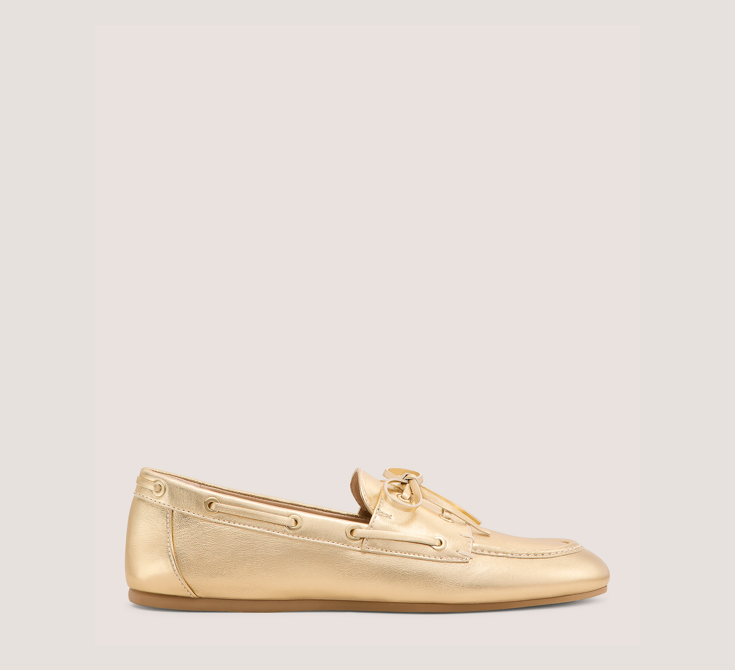 Tinsley Moccasin, Golden Liquid Metallic Leather, Size: 8 Medium