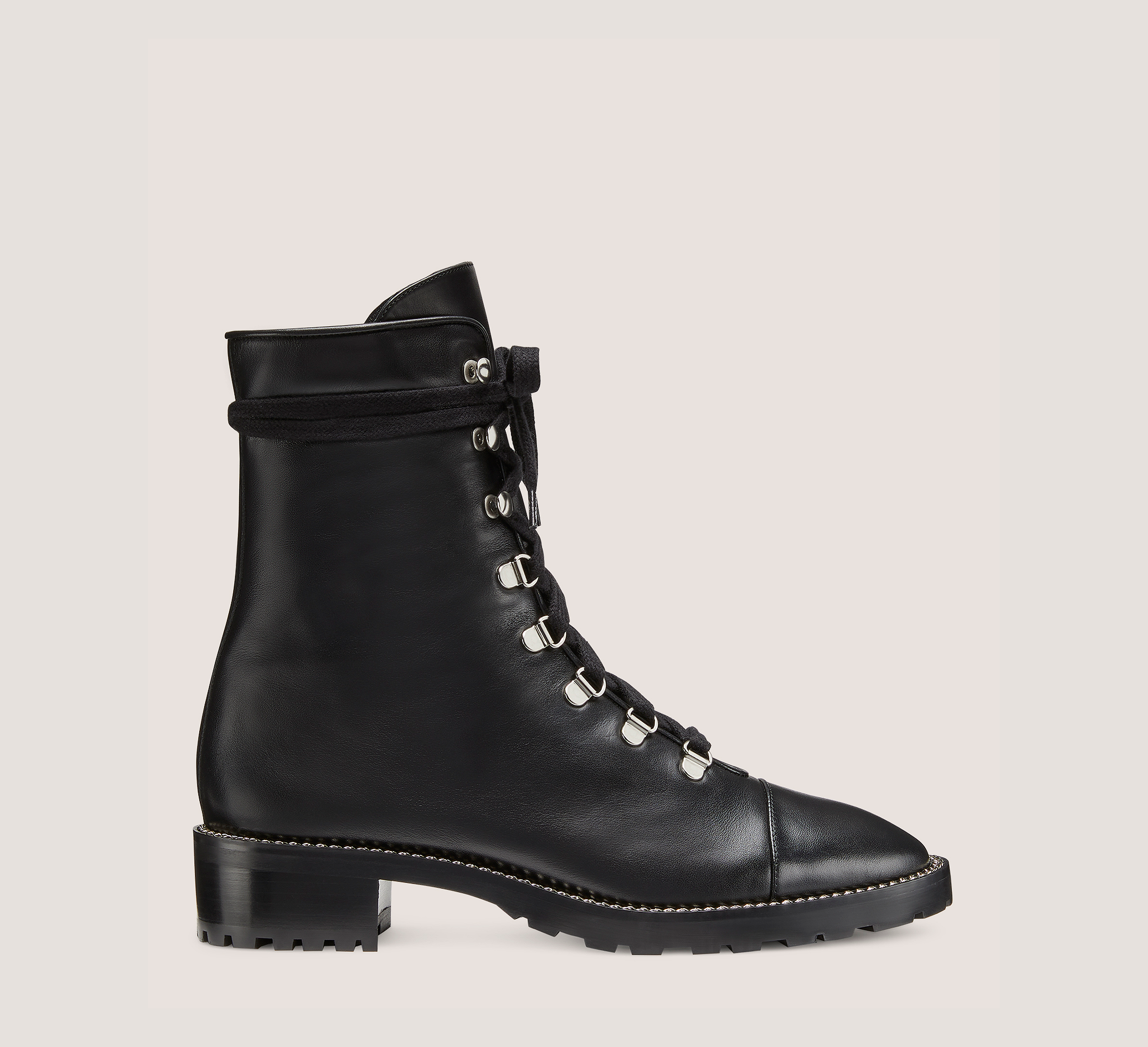 Kolbie Chain Bootie, Black Smooth Leather, Size: 6 Narrow