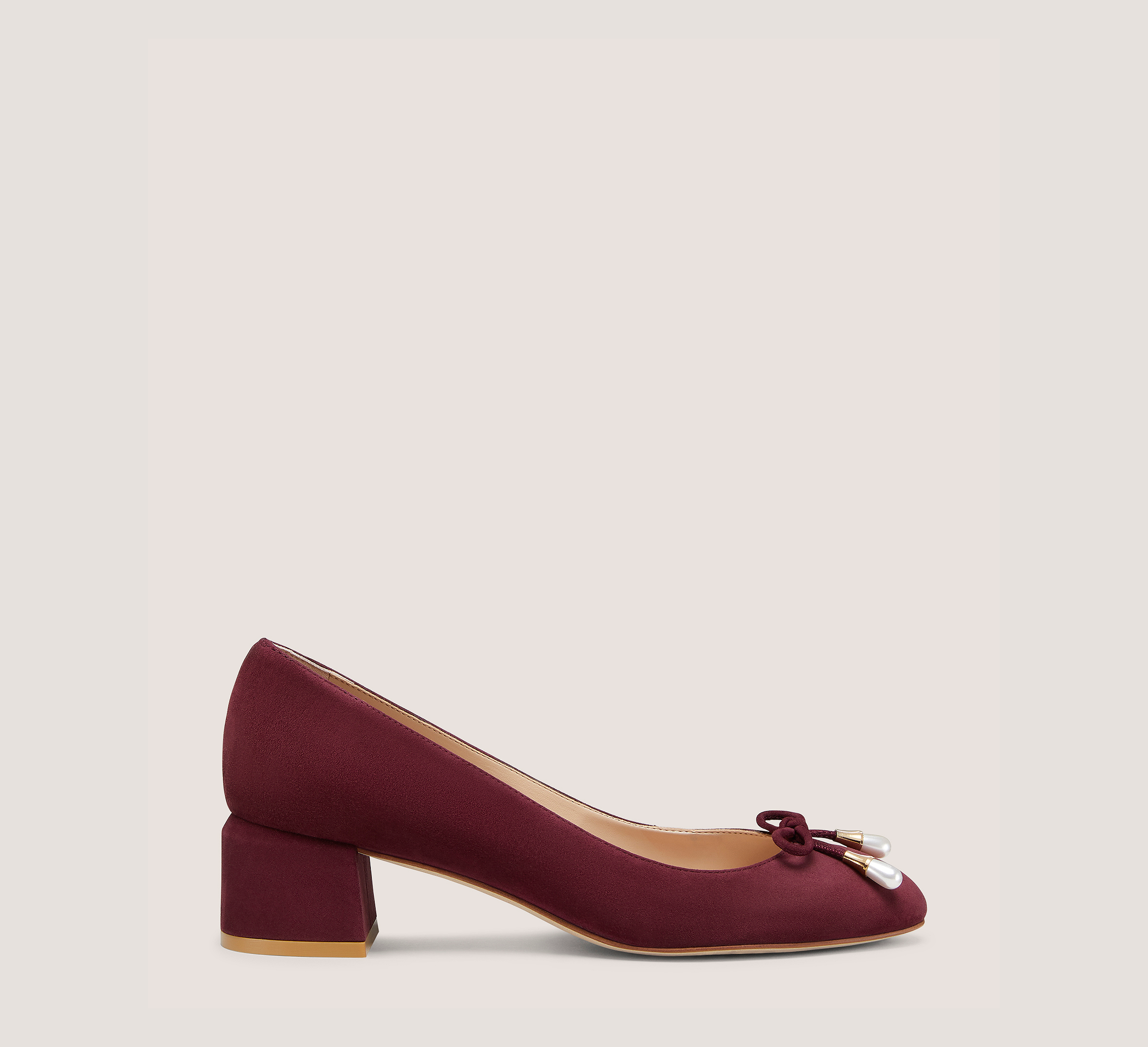 Gabby Pearl 45 Block Pump, Cabernet Suede, Size: 5 Medium