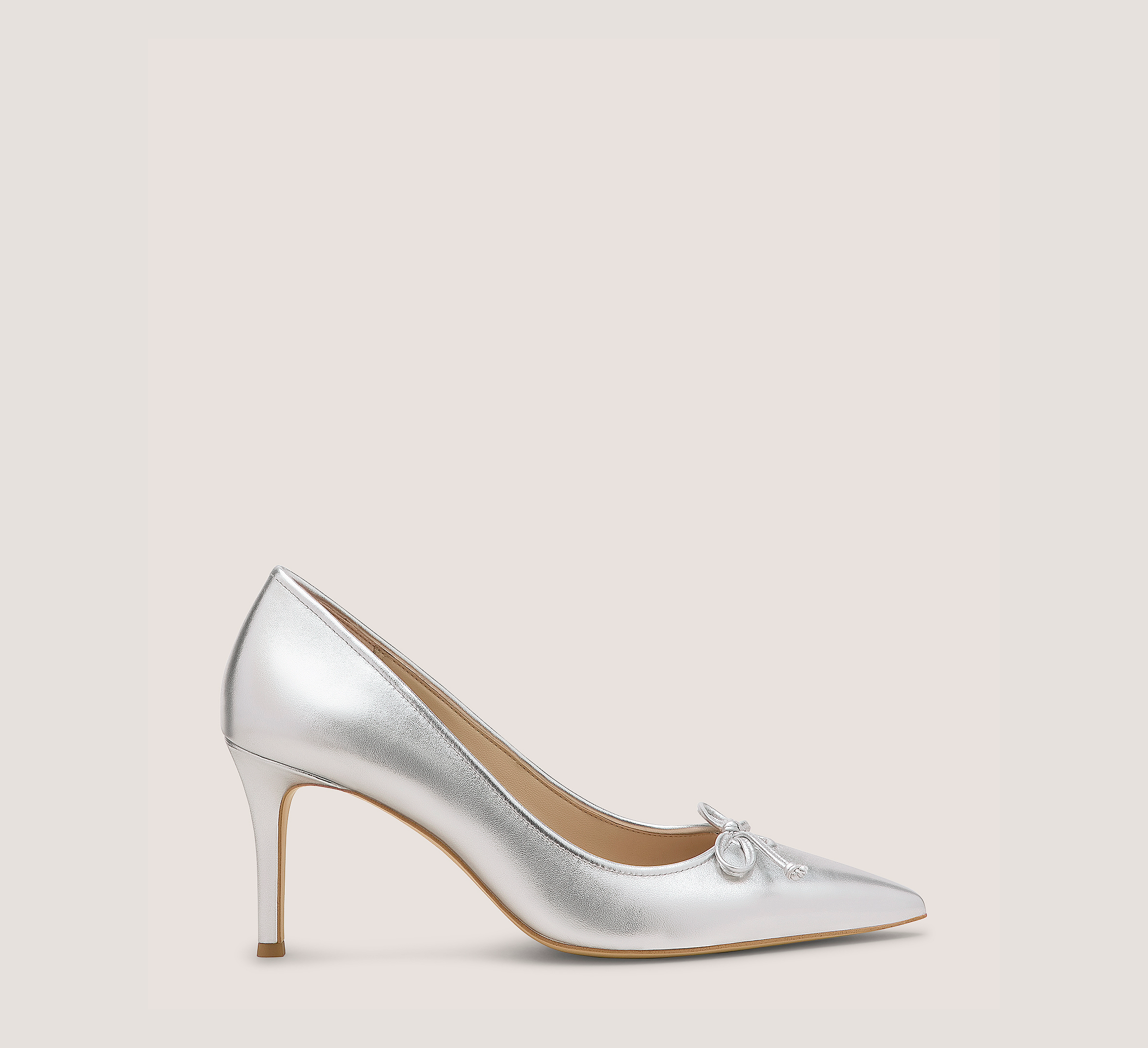 Lilah Pump 75, Silver Metallic Leather, Size: 7.5 Medium