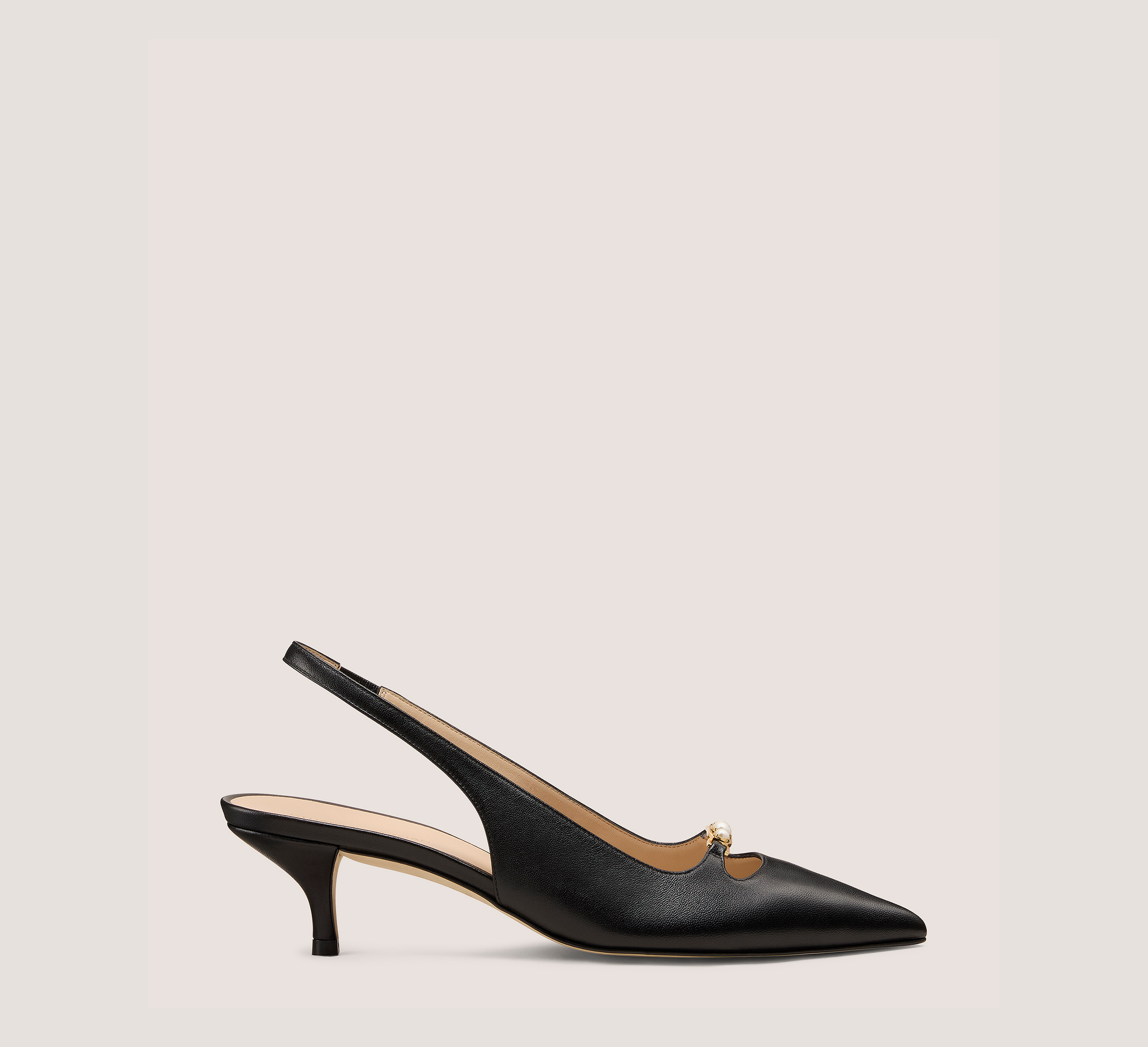 Emmaline Slingback 50, Black Nappa Leather, Size: 6 Medium
