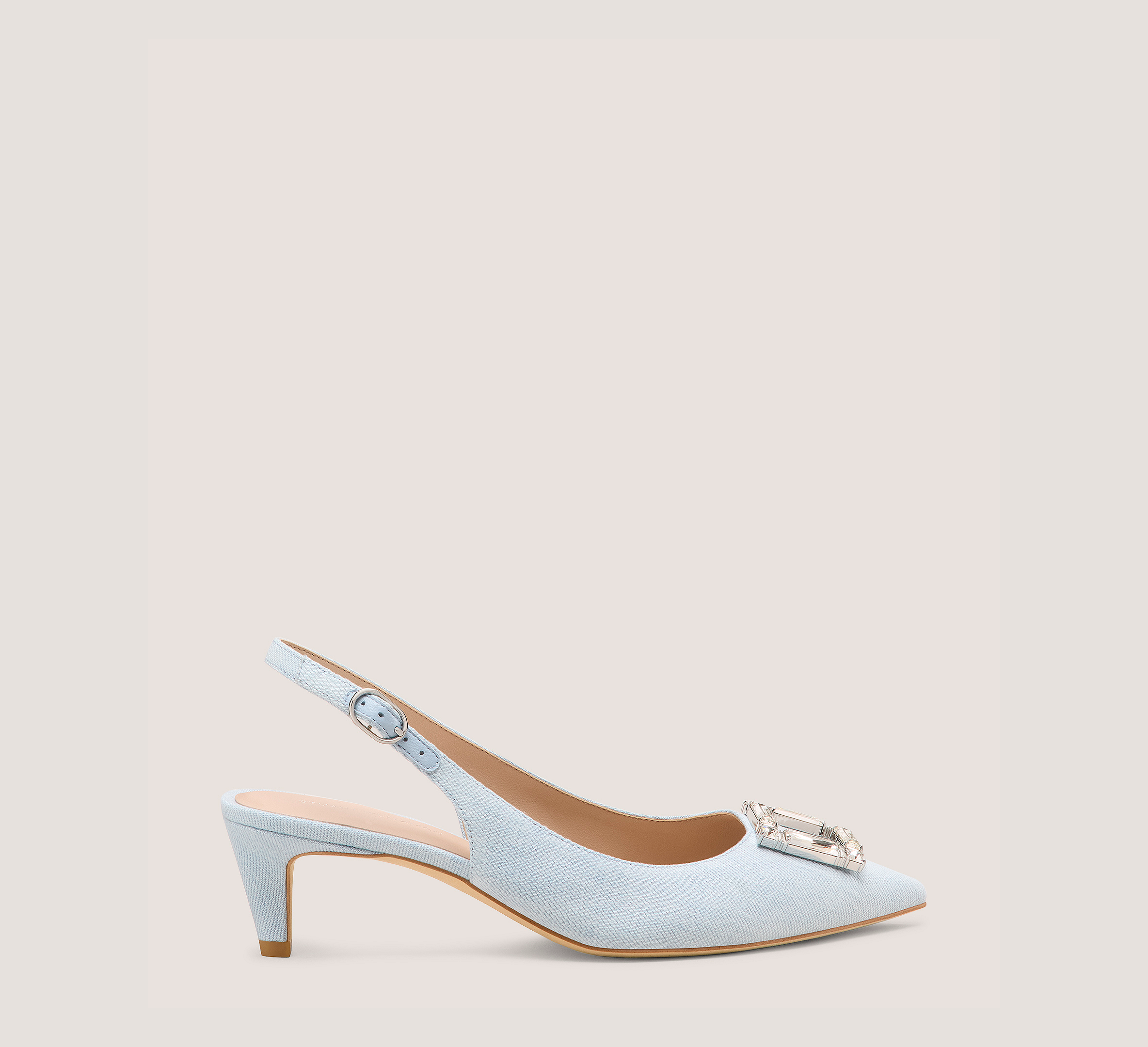 June Slingback 50, Light Blue Denim, Size: 7 Medium