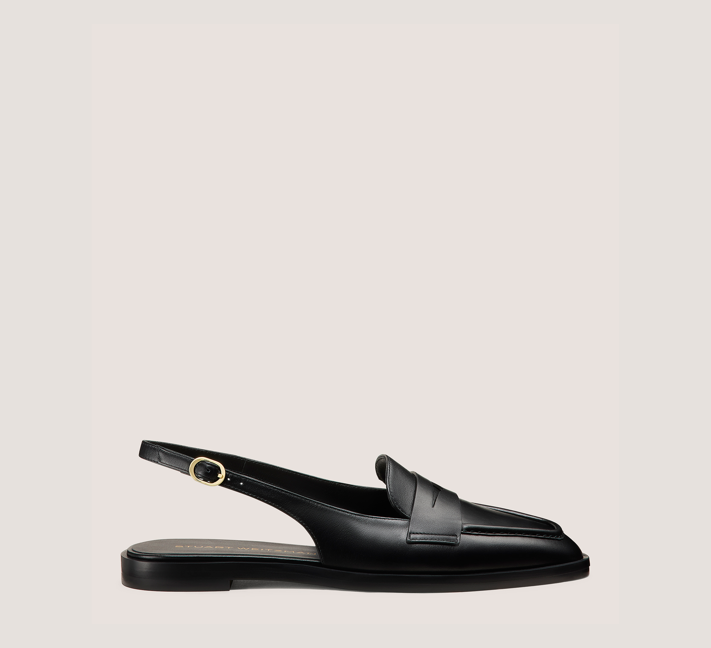 Ivy Slingback Loafer, Black Smooth Leather, Size: 7 Medium