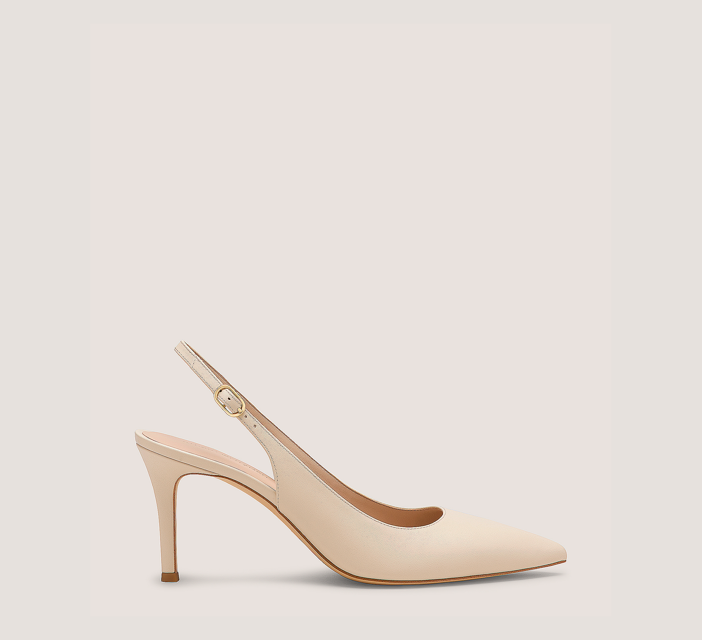 Jones Slingback 75, Ivory Smooth Leather, Size: 8.5 Medium