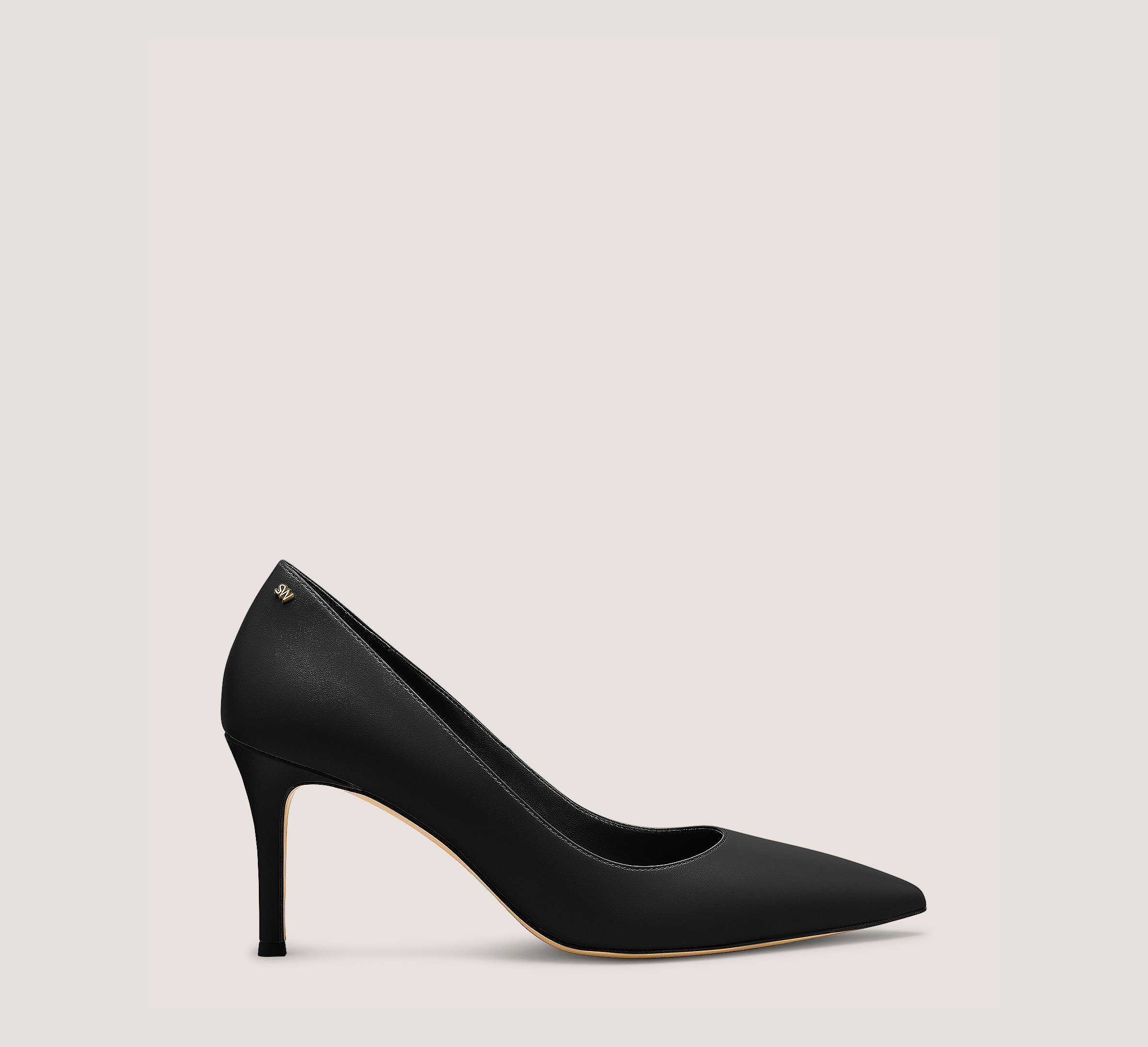 Jones Pump 75, Black Smooth Leather, Size: 7.5 Medium