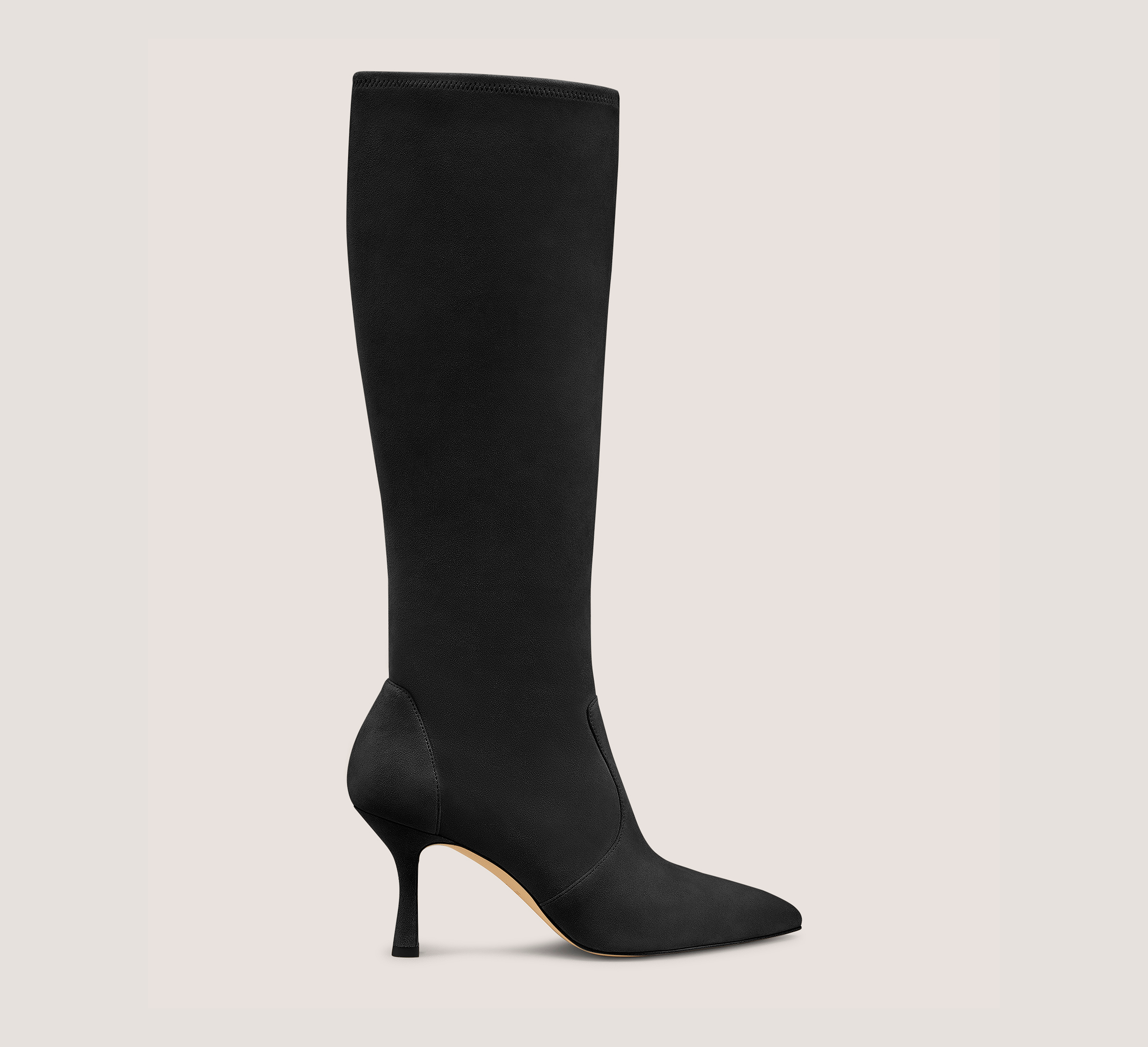 Valentina Boot 75, Black Stretch Suede, Size: 7.5 Medium
