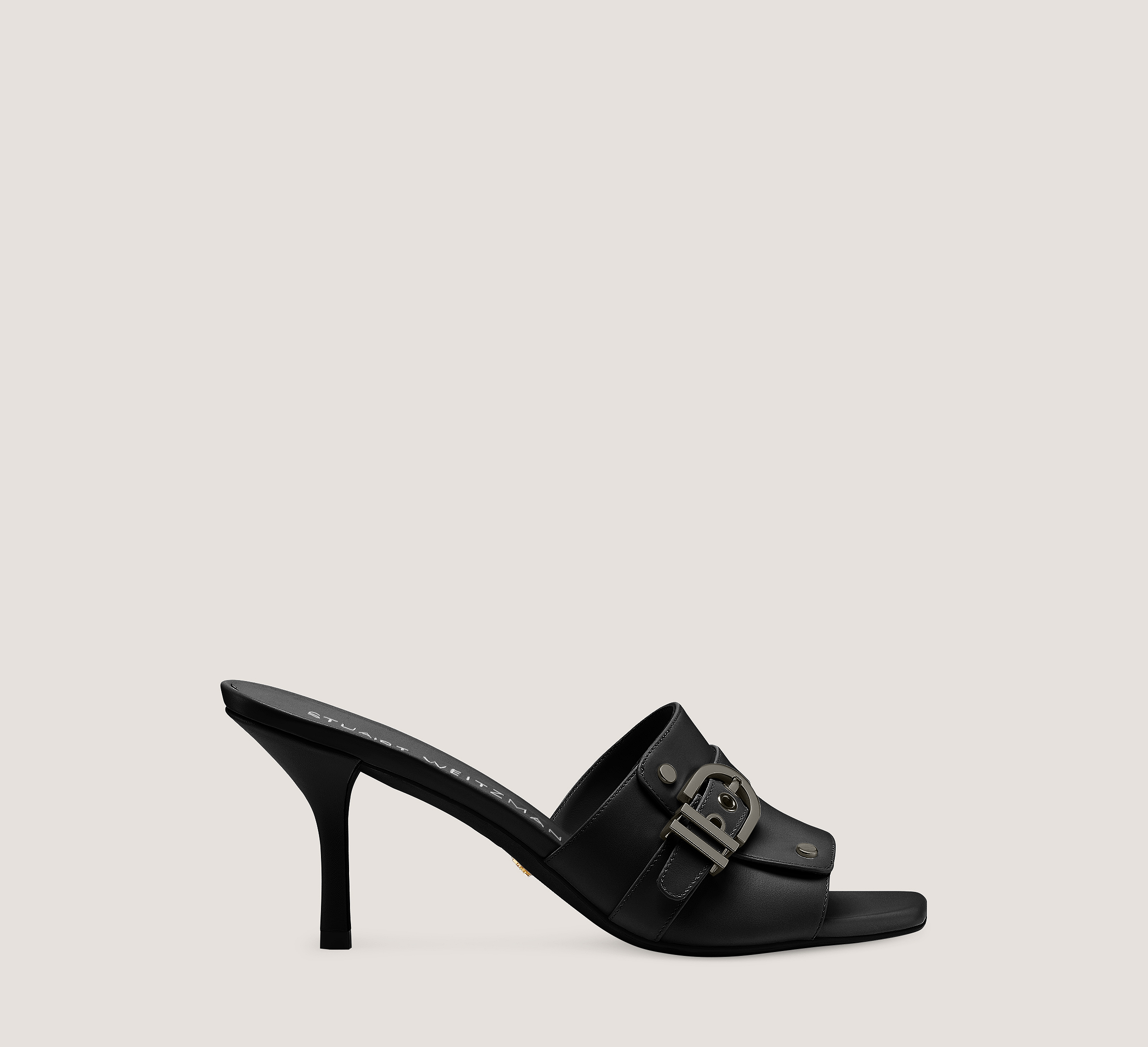 Maverick 75 Slide, Black Smooth Leather, Size: 6 Medium