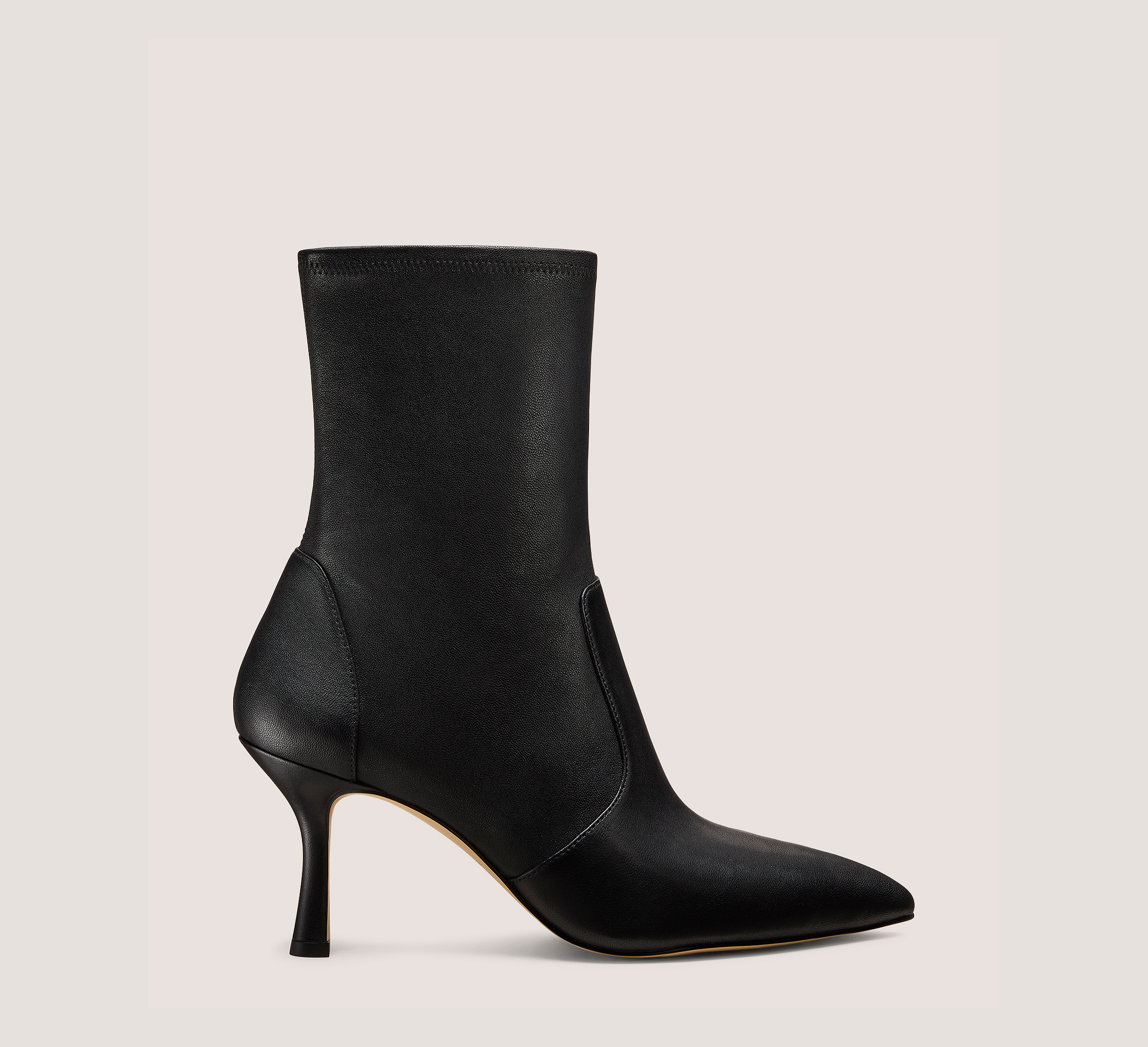 Valentina Bootie 75, Black Stretch Nappa Leather, Size: 4 Medium