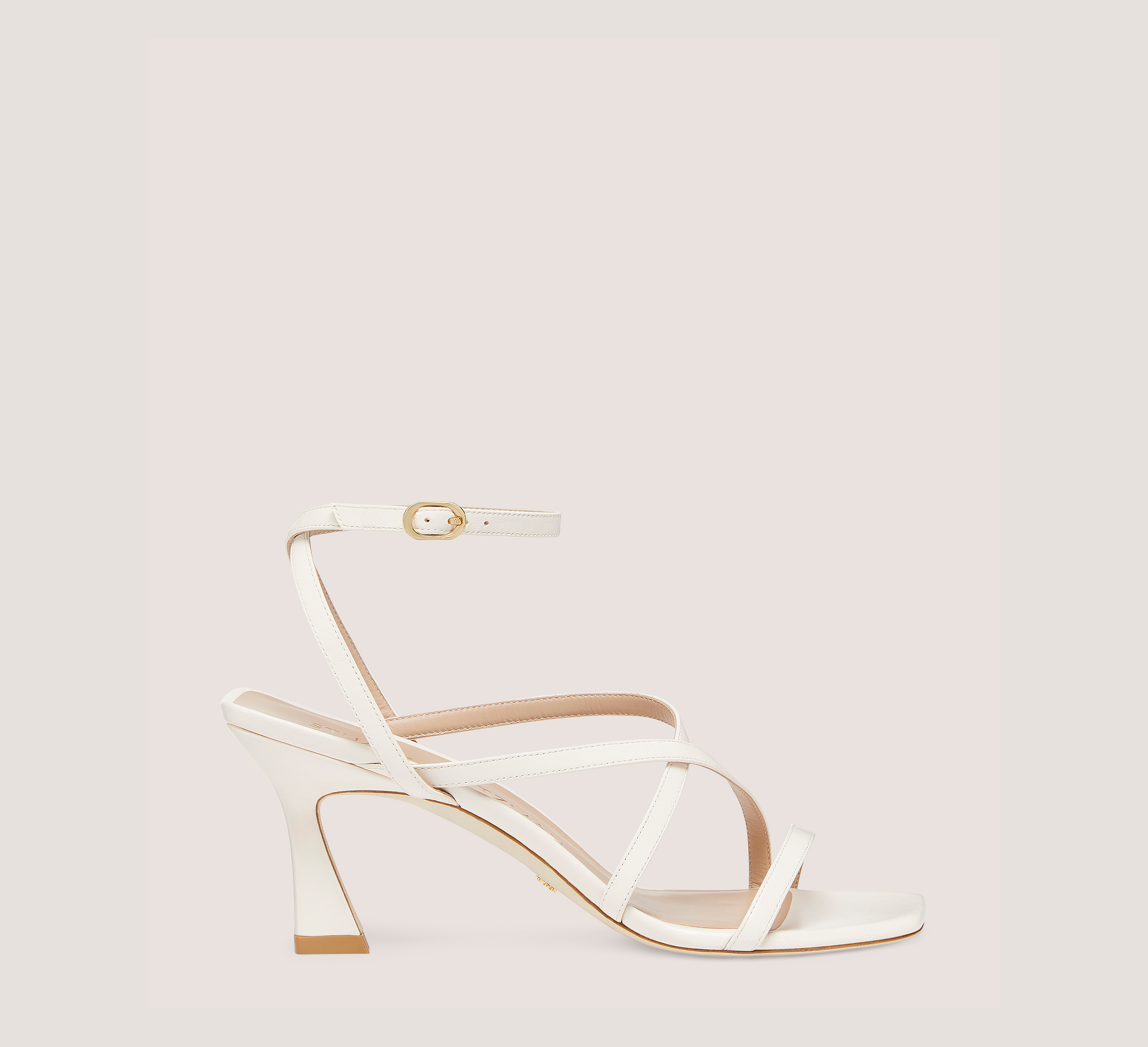 Oasis 75 Ankle-Strap Sandal, Seashell Lacquered Nappa Leather, Size: 8 Narrow