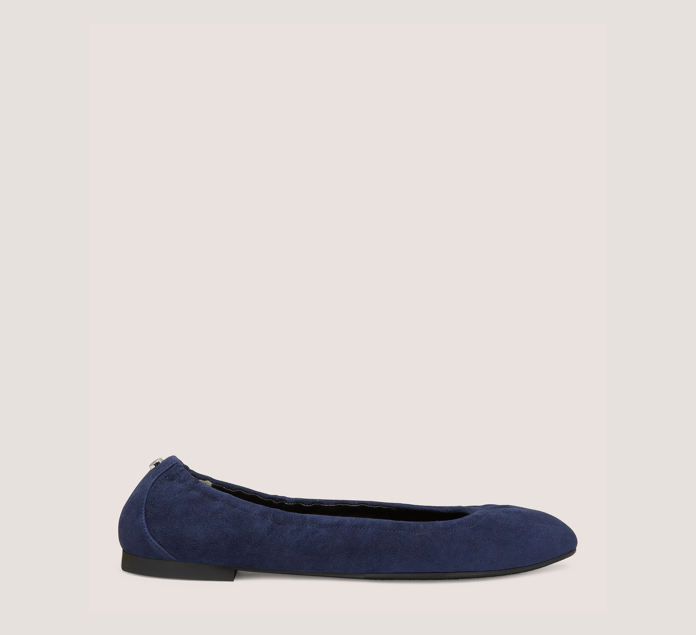 Gabby Scrunch Rivet Flat, Navy Blue Suede, Size: 6 Medium