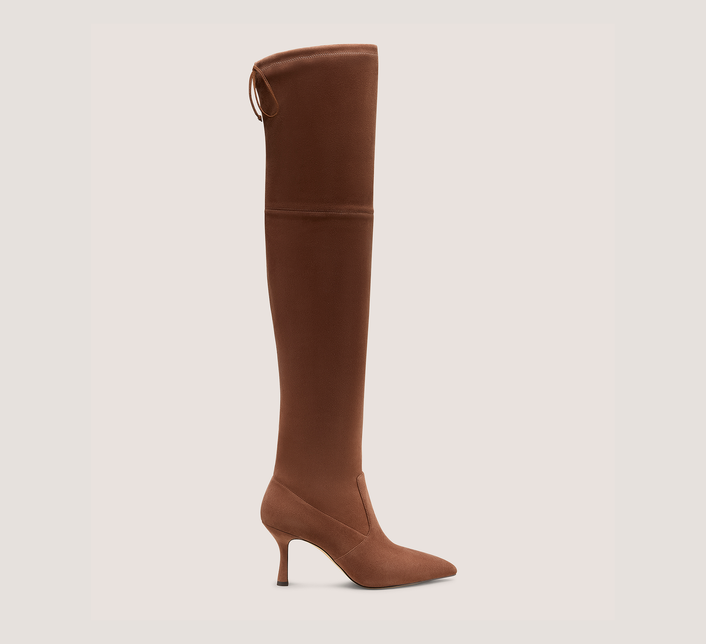 Valentina Over-The-Knee Boot 75, Chocolate Brown Stretch Suede, Size: 6.5 Medium