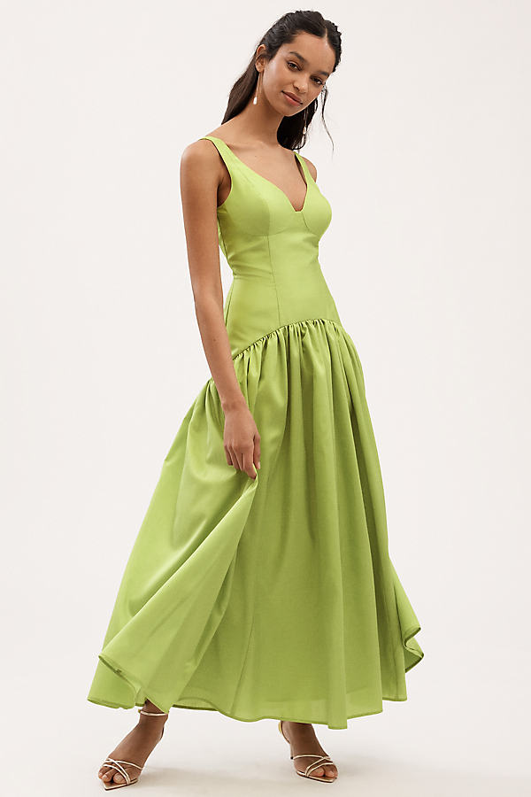 Gabriella V-Neck Drop-Waist Maxi Dress