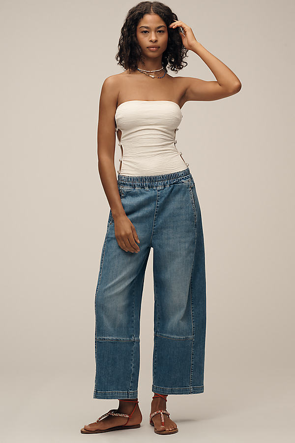 The Izzie Relaxed Pull-On Barrel Jeans by Pilcro by Pilcro